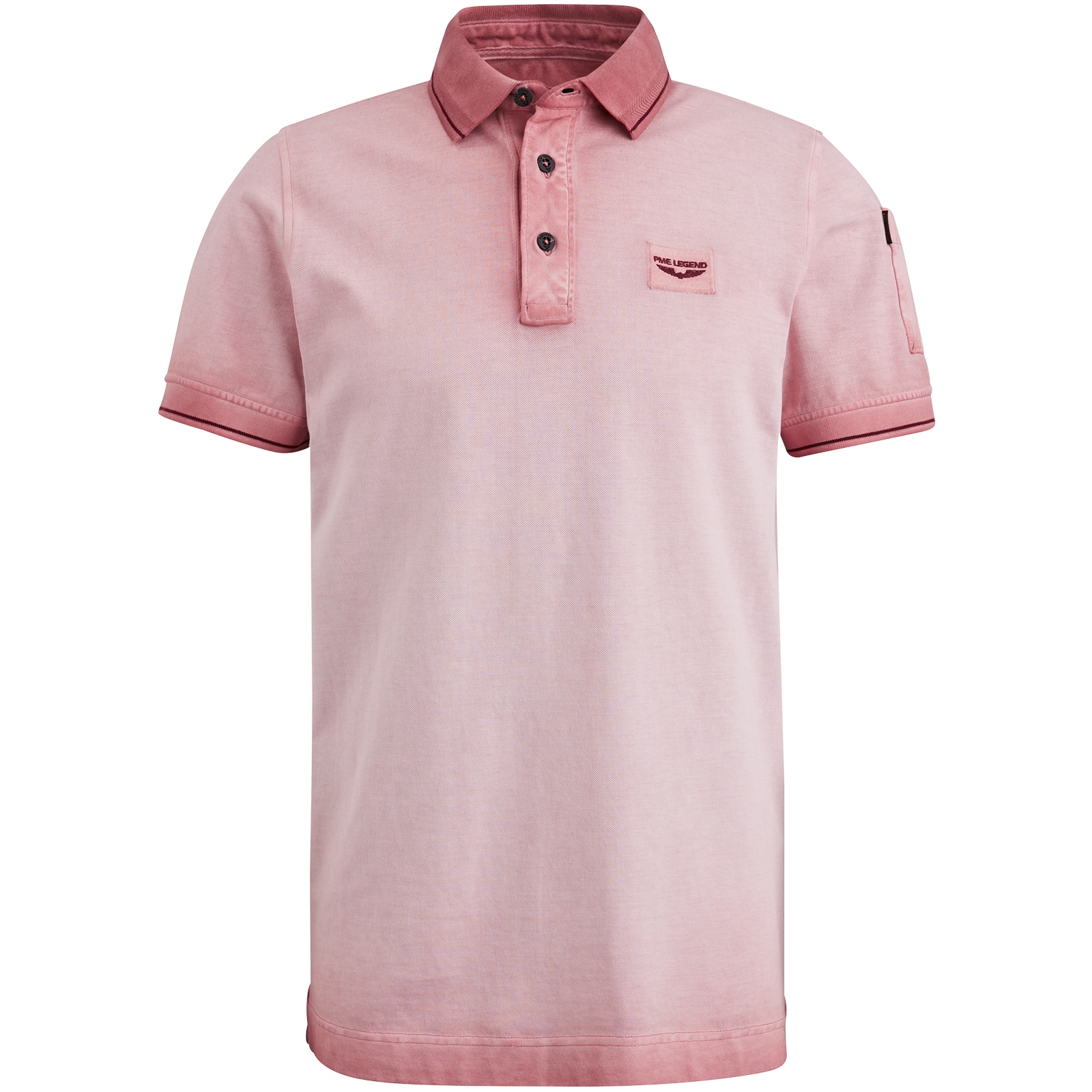 Short sleeve polo light pique cold dye