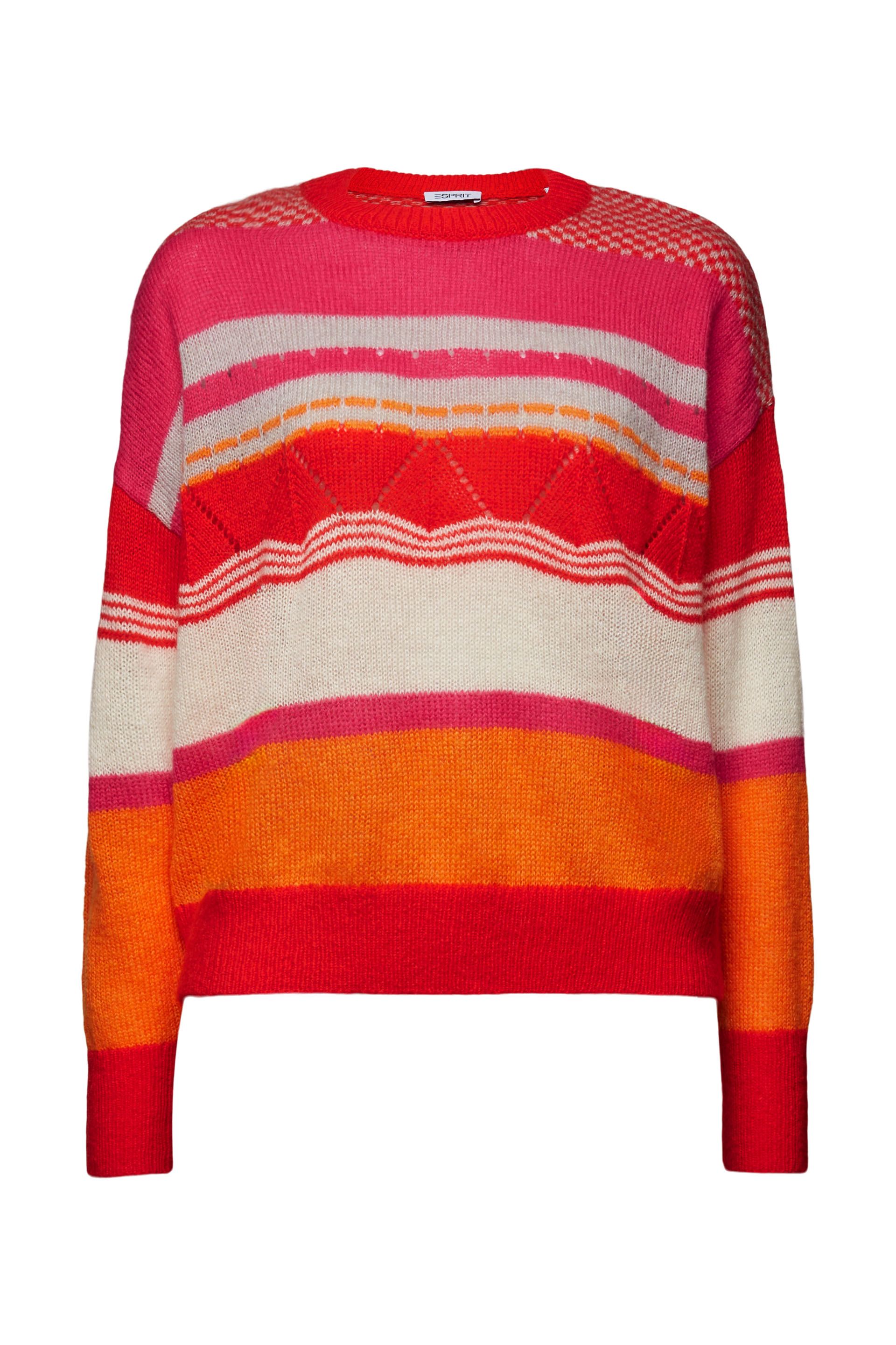 Gestreifter Rundhals-Pullover