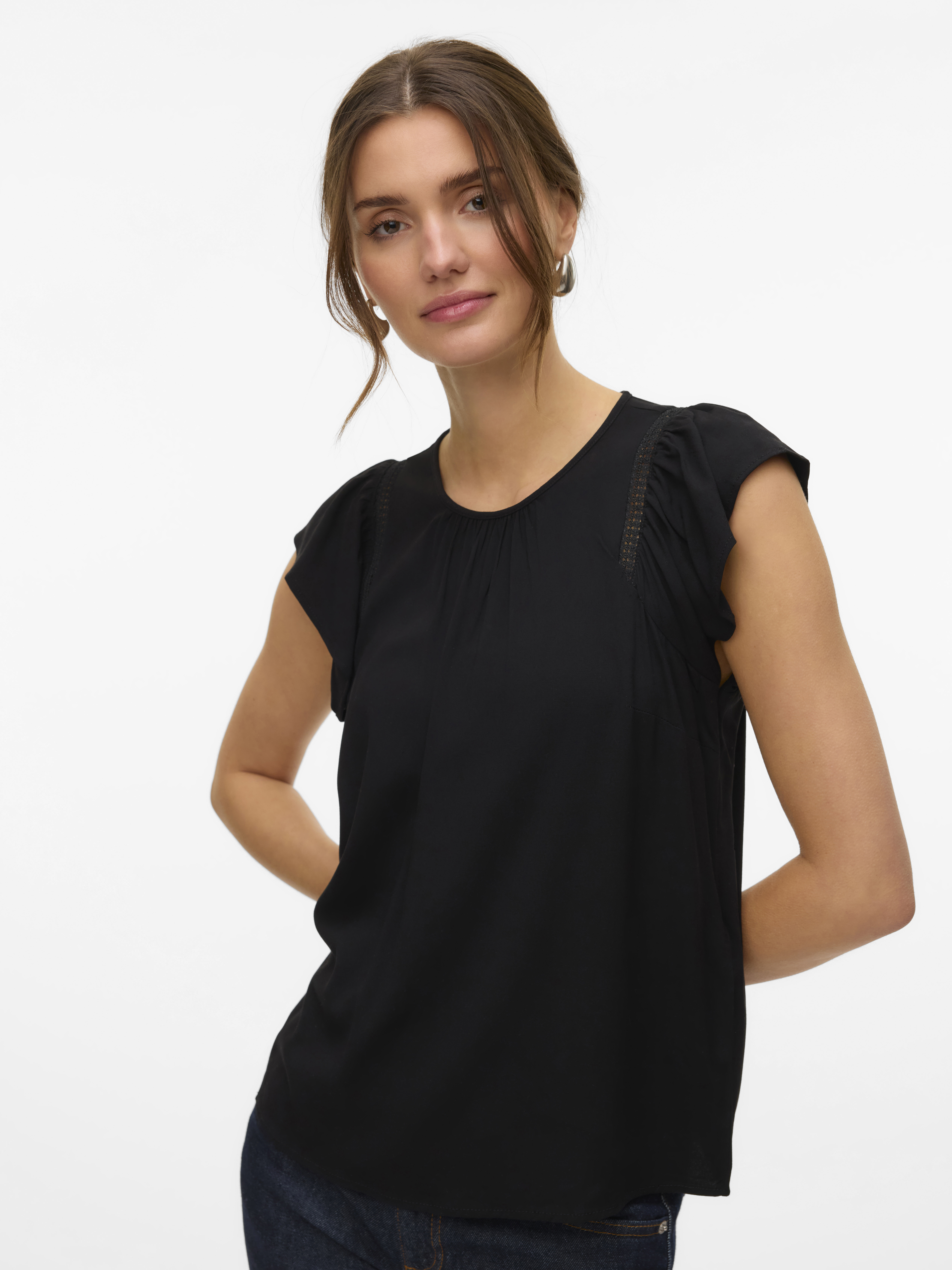 VMBELLA SS LACE TOP WVN GA NOOS