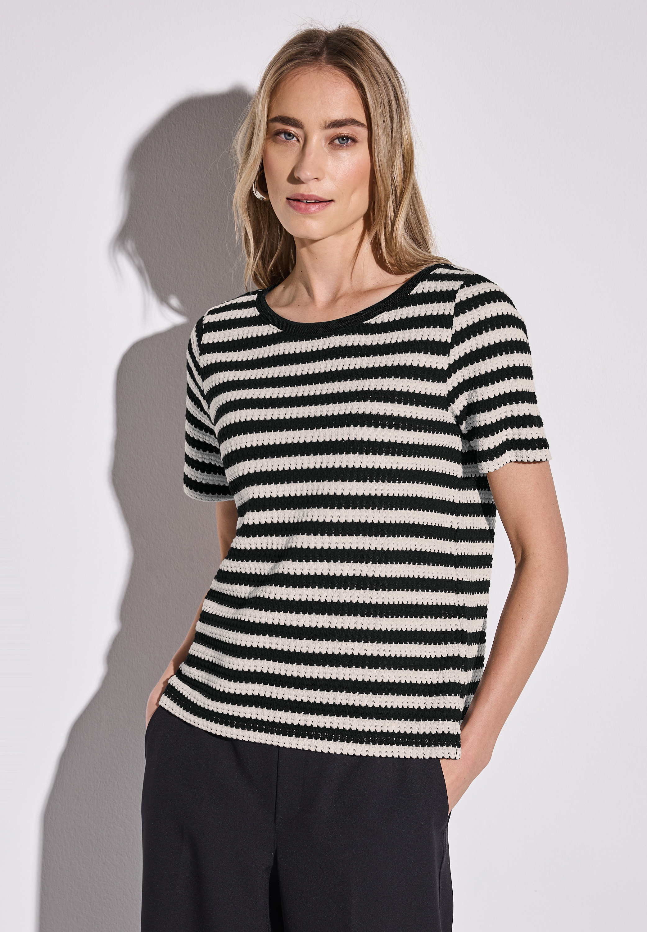 Strick-Look Streifenshirt
