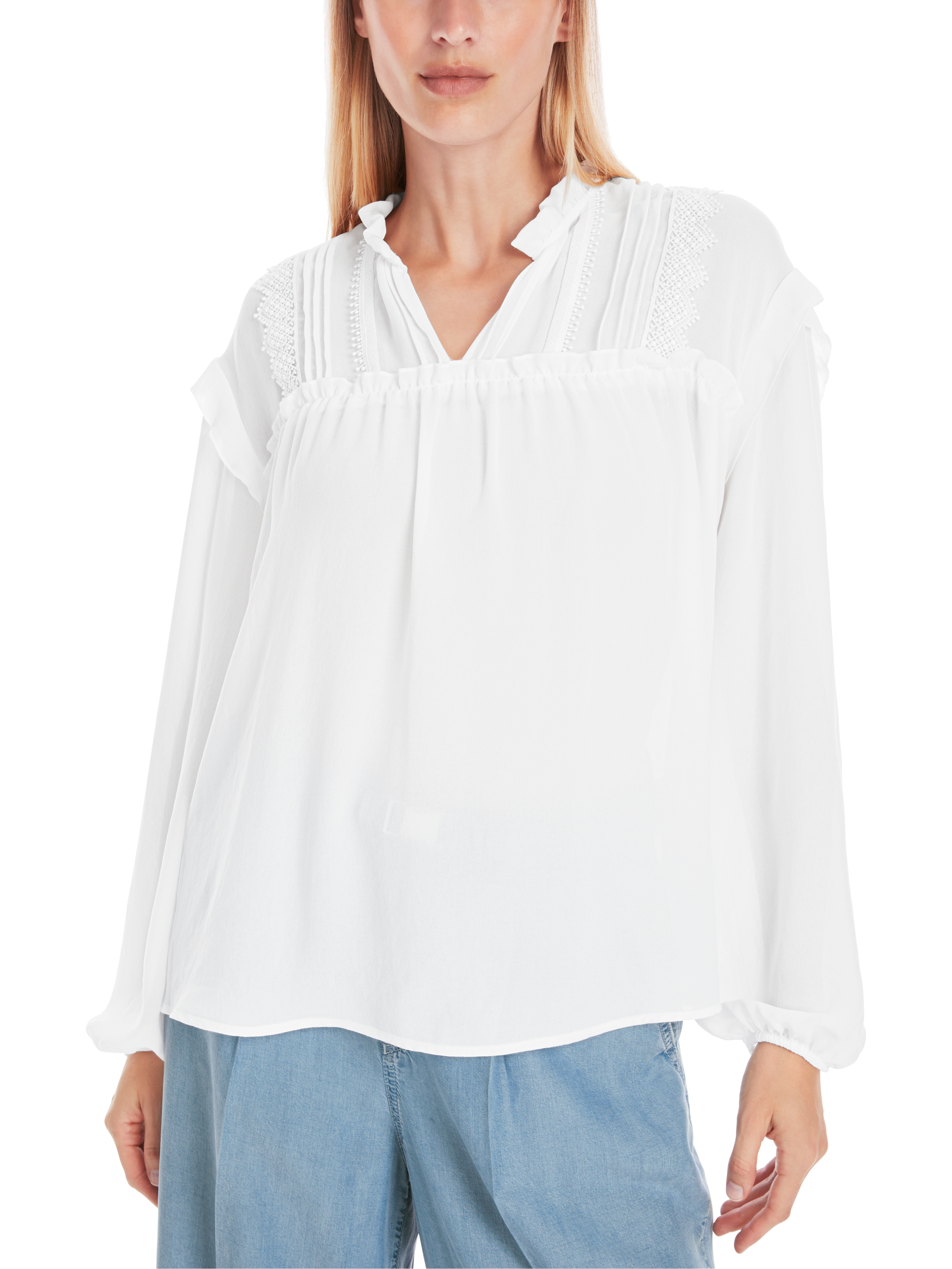 "Rethink Together" Bluse mit Spitze