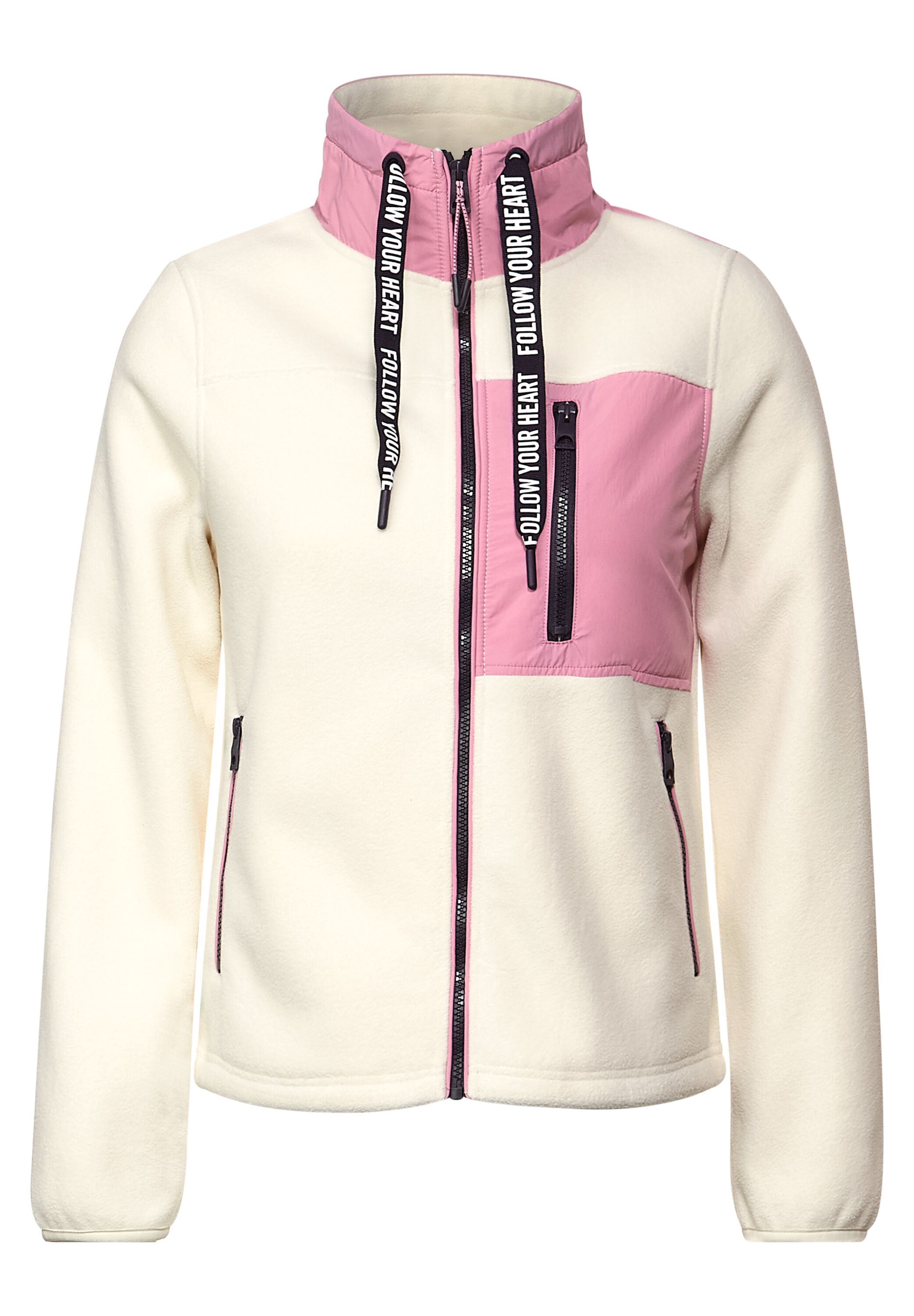 Fleecejacke im Materialmix