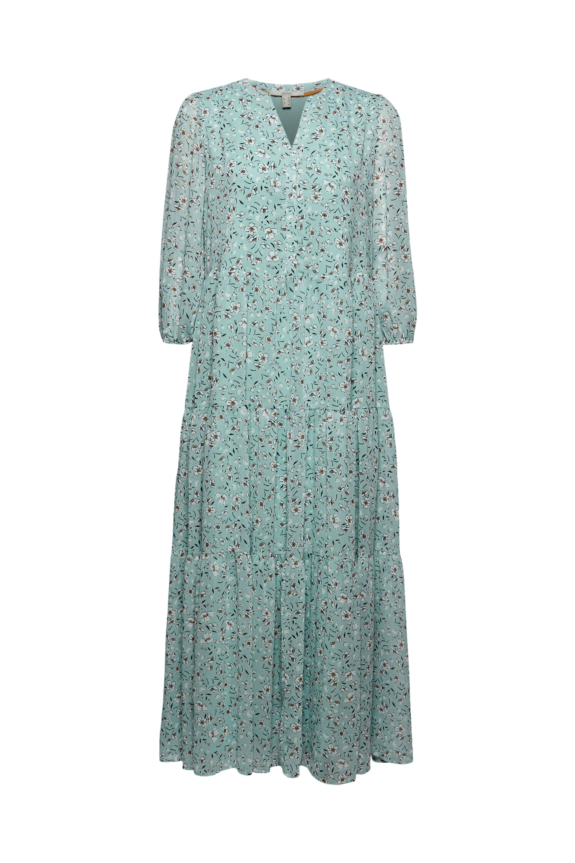 Recycelt: Maxikleid aus Crinkle-Chiffon