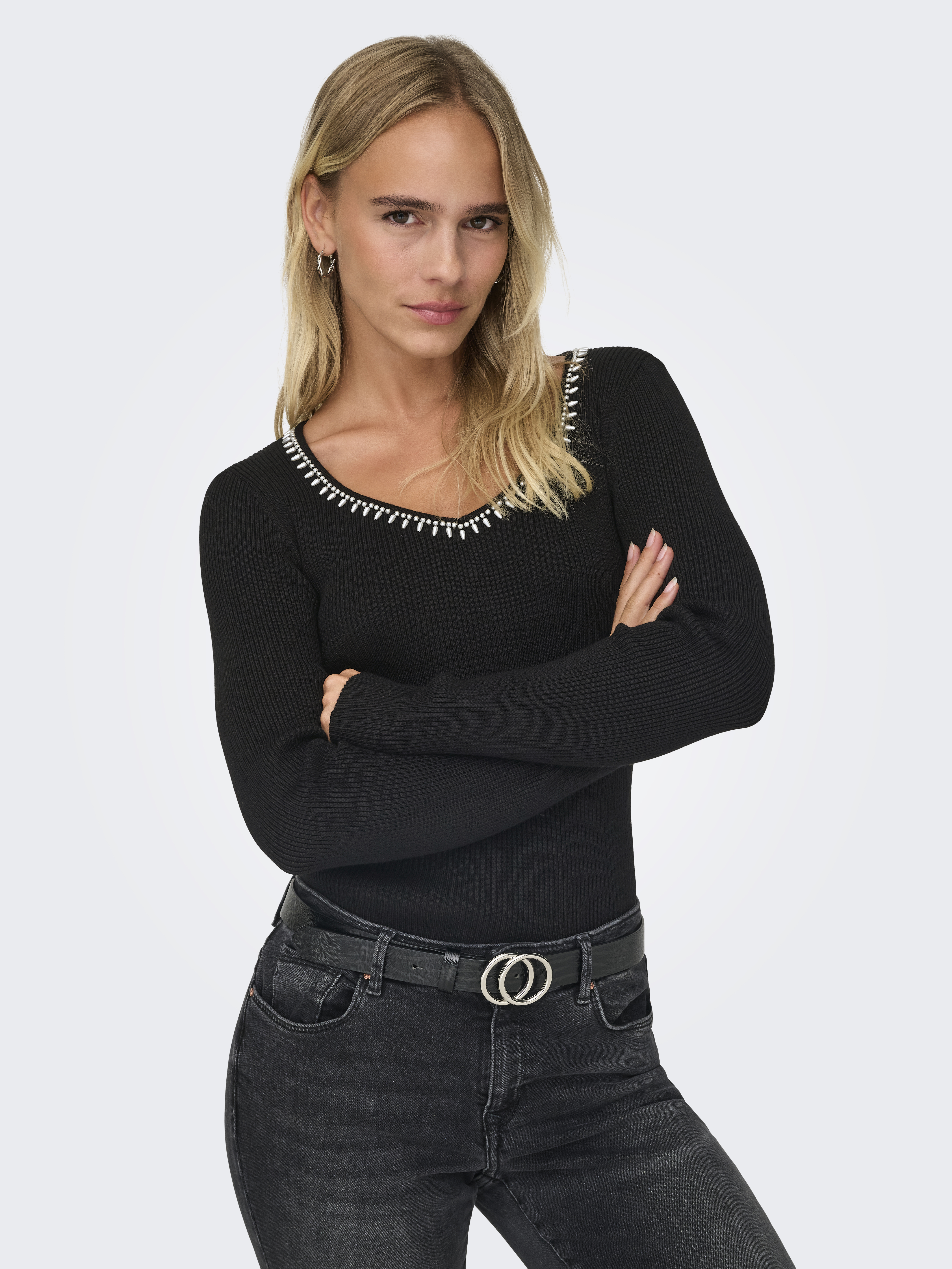 ONLEMMA LS V-NECK PEARL KNT