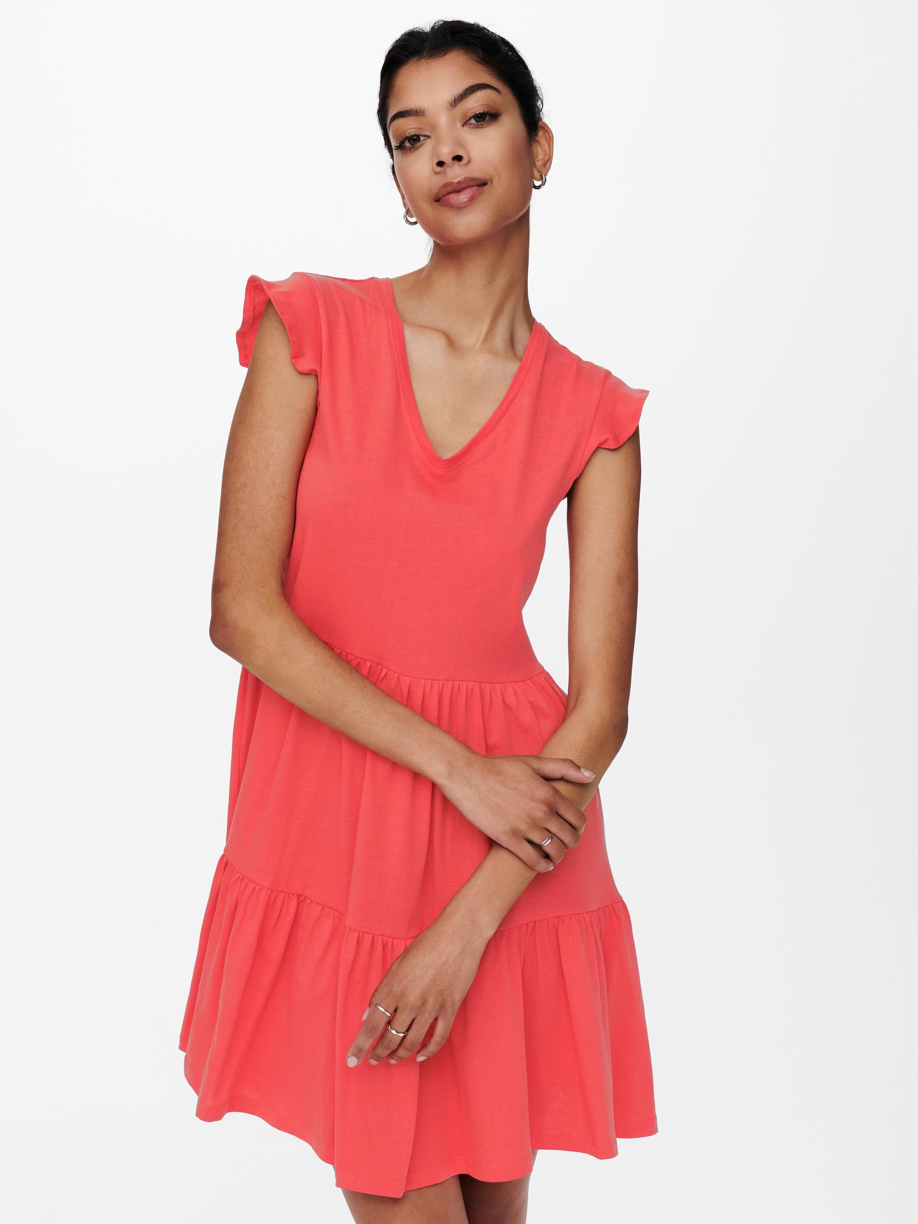 ONLMAY LIFE CAP SLEEVES FRILL DRESS NOOS
