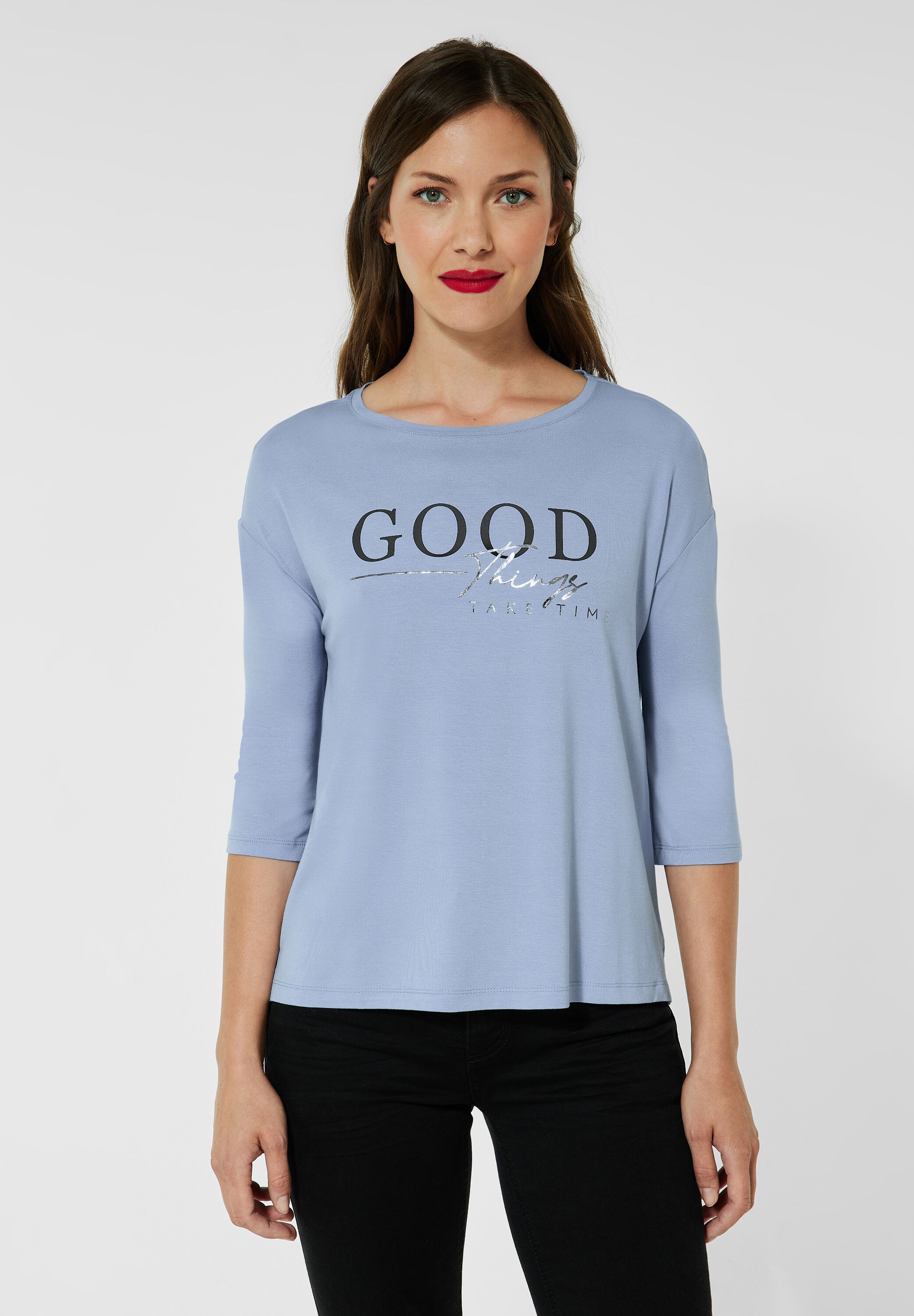 Jersey T-Shirt mit Wording