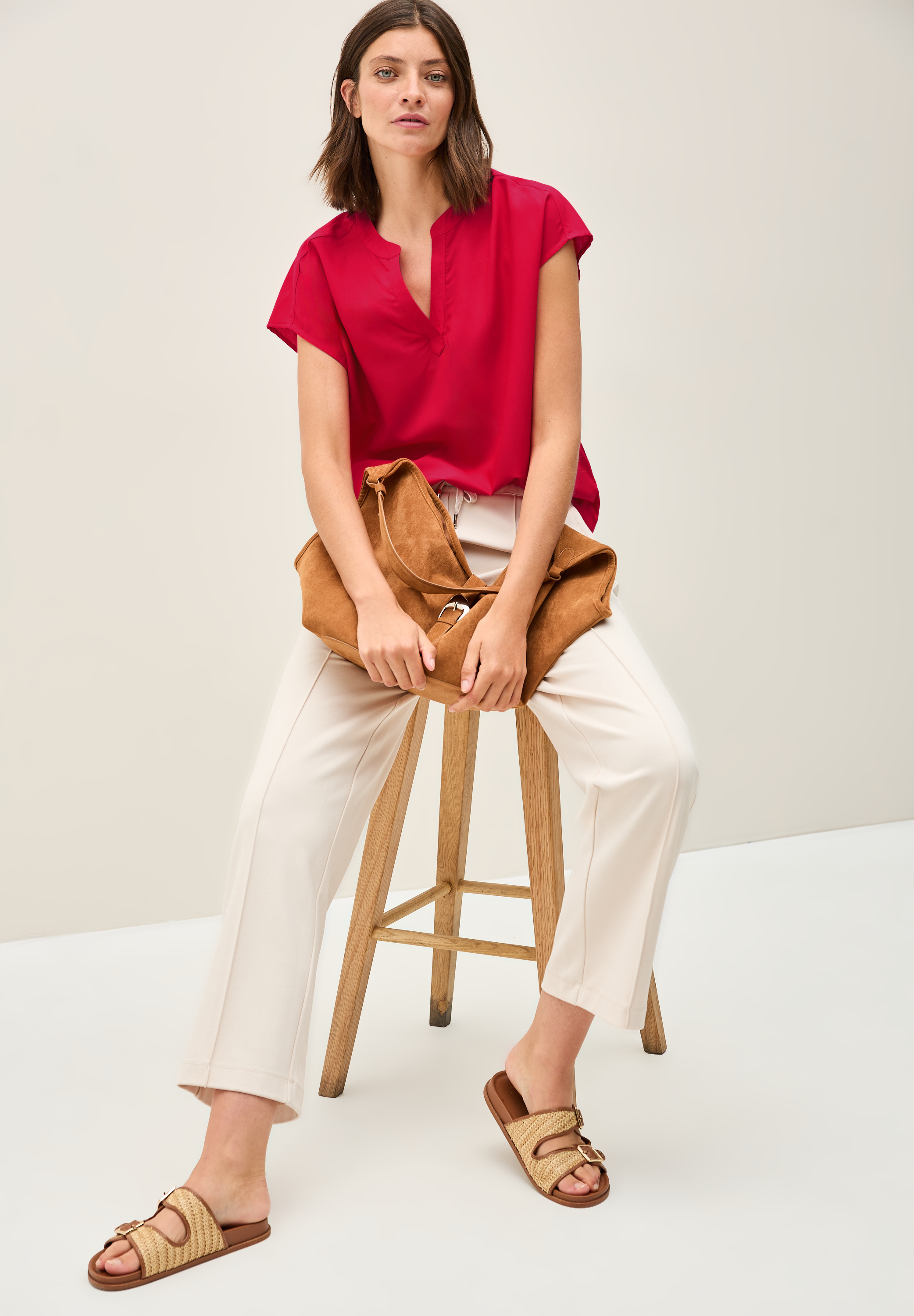 Blusenshirt in Unifarbe