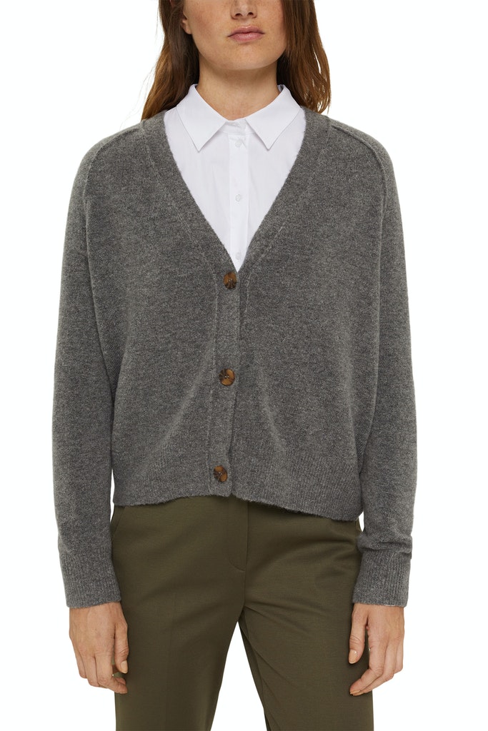 Mit Wolle: V-Neck Cardigan