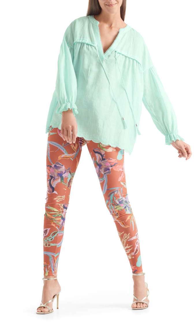 Romantische Bluse aus Ramie