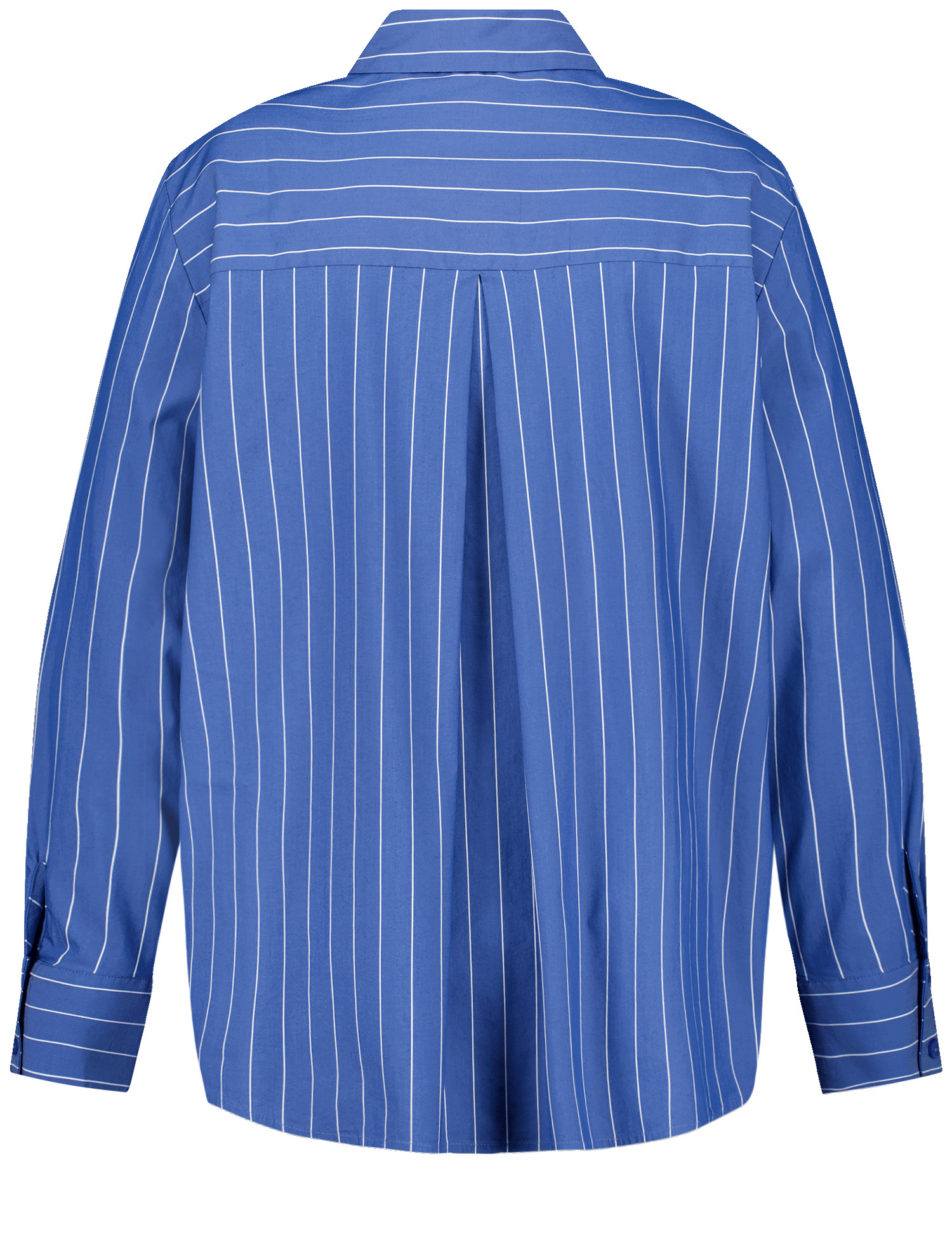 Gestreifte Baumwollbluse mit Strass-Applikation