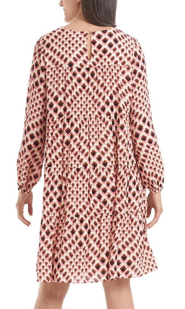Crêpe-Kleid mit Grafikmuster
