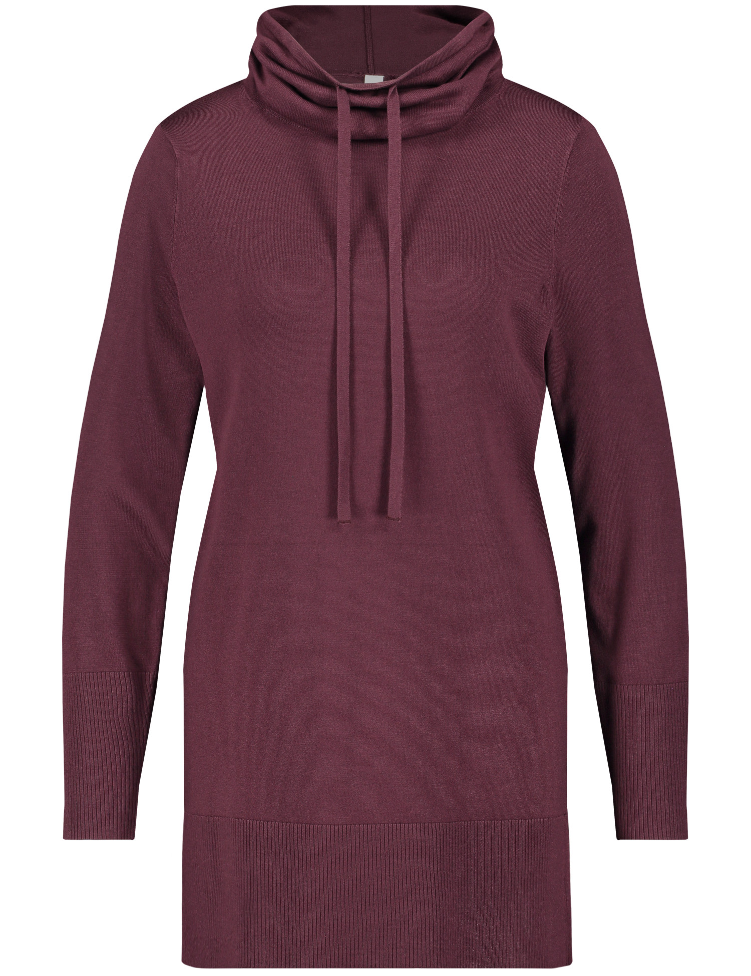 Longpullover mit halsfernem Kragen