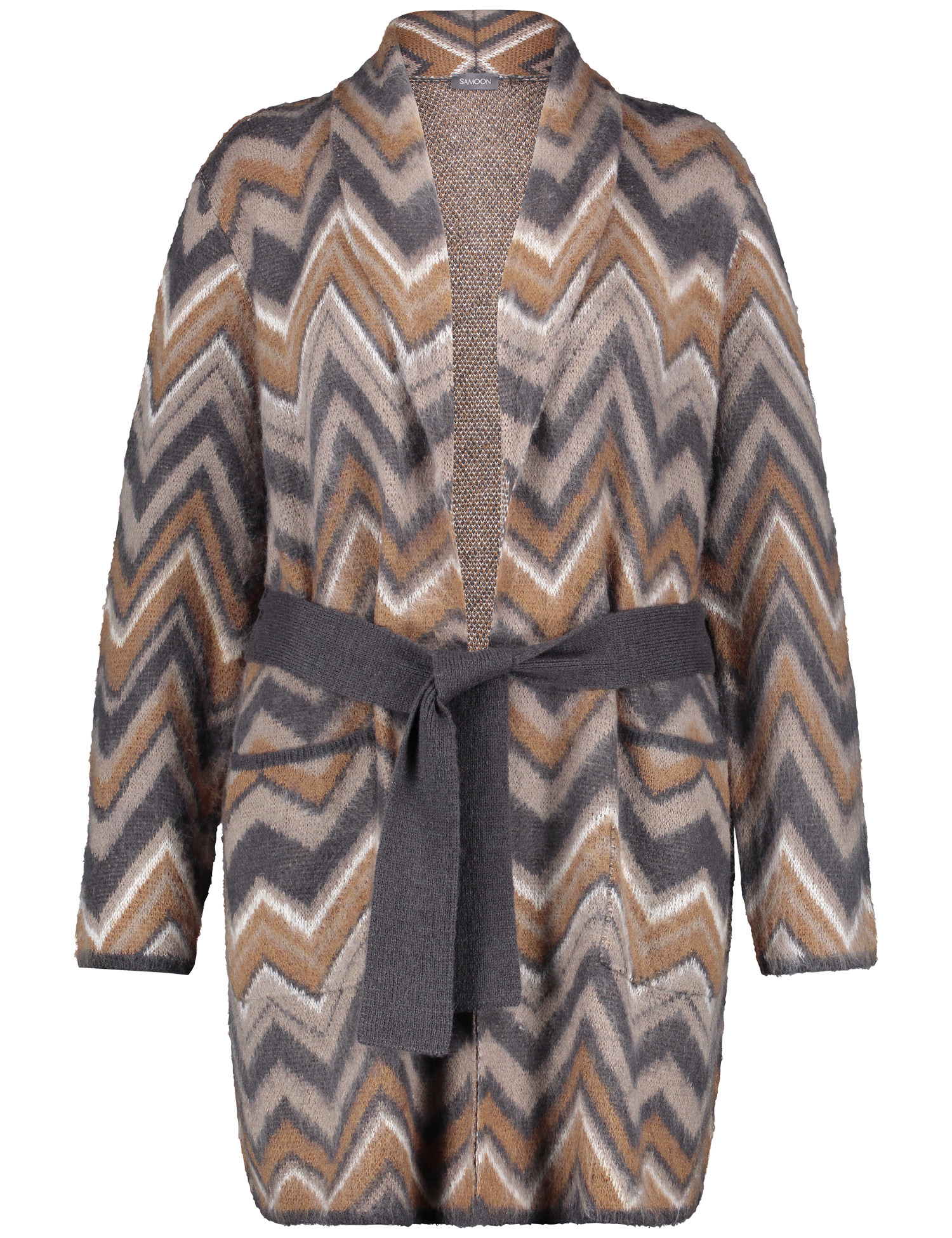 Long-Cardigan mit Bindegürtel
