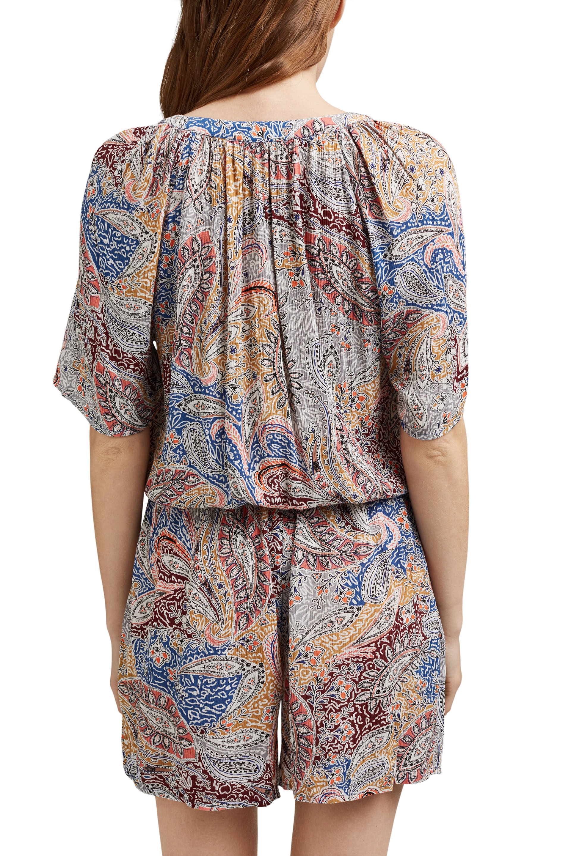 Crinkle-Jumpsuit mit Paisley-Print