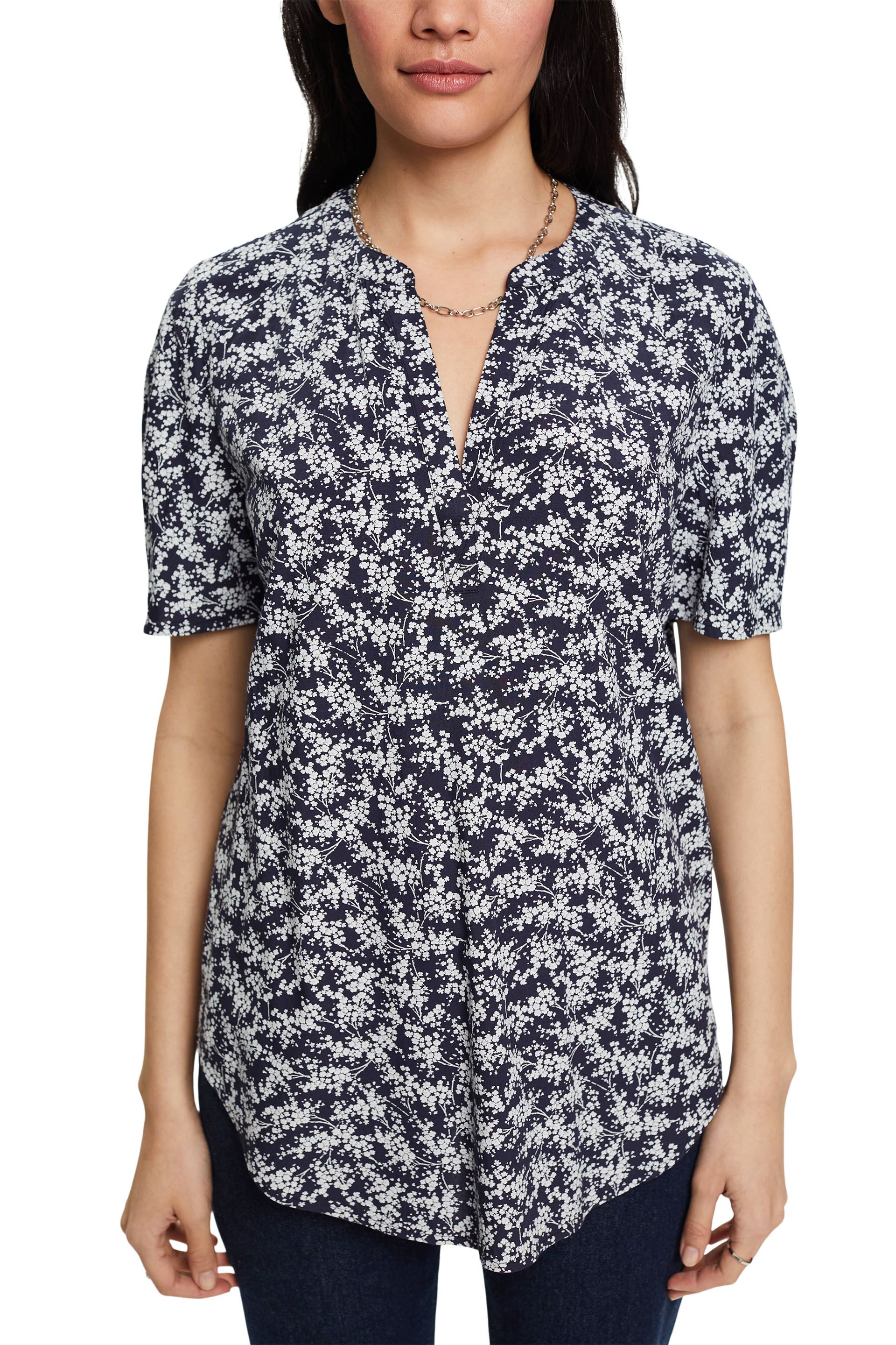 Bluse mit V-Ausschnitt und Muster