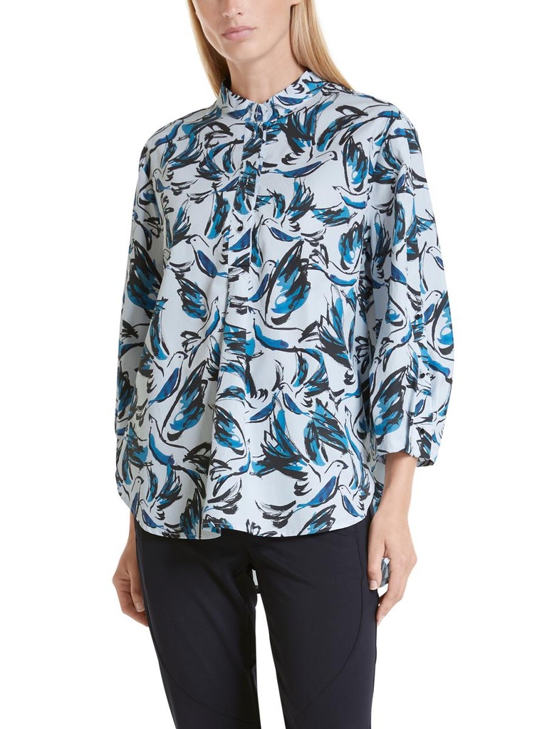 Weite Bluse mit Bird-Print