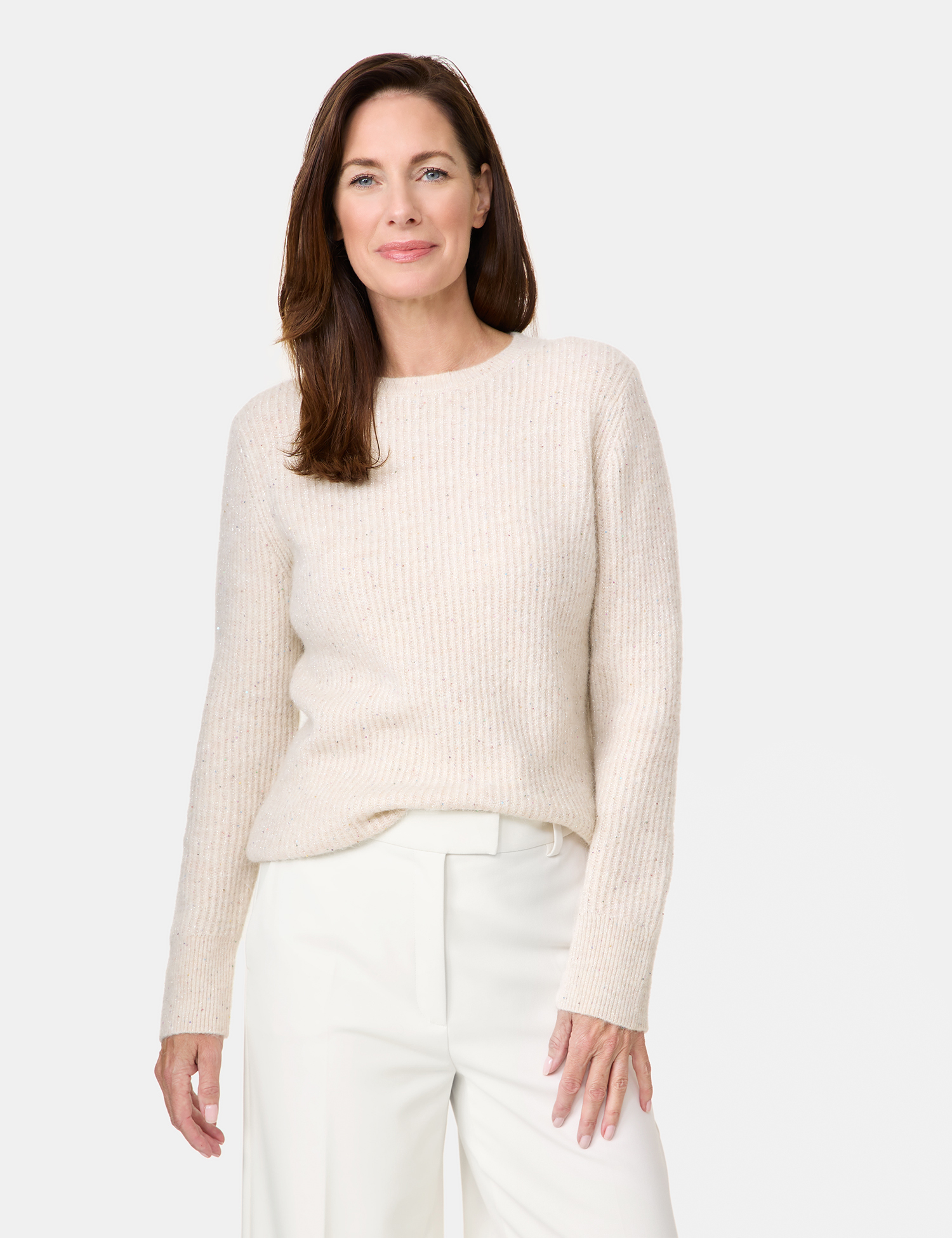 Edel glitzernder Pullover mit Wollanteil