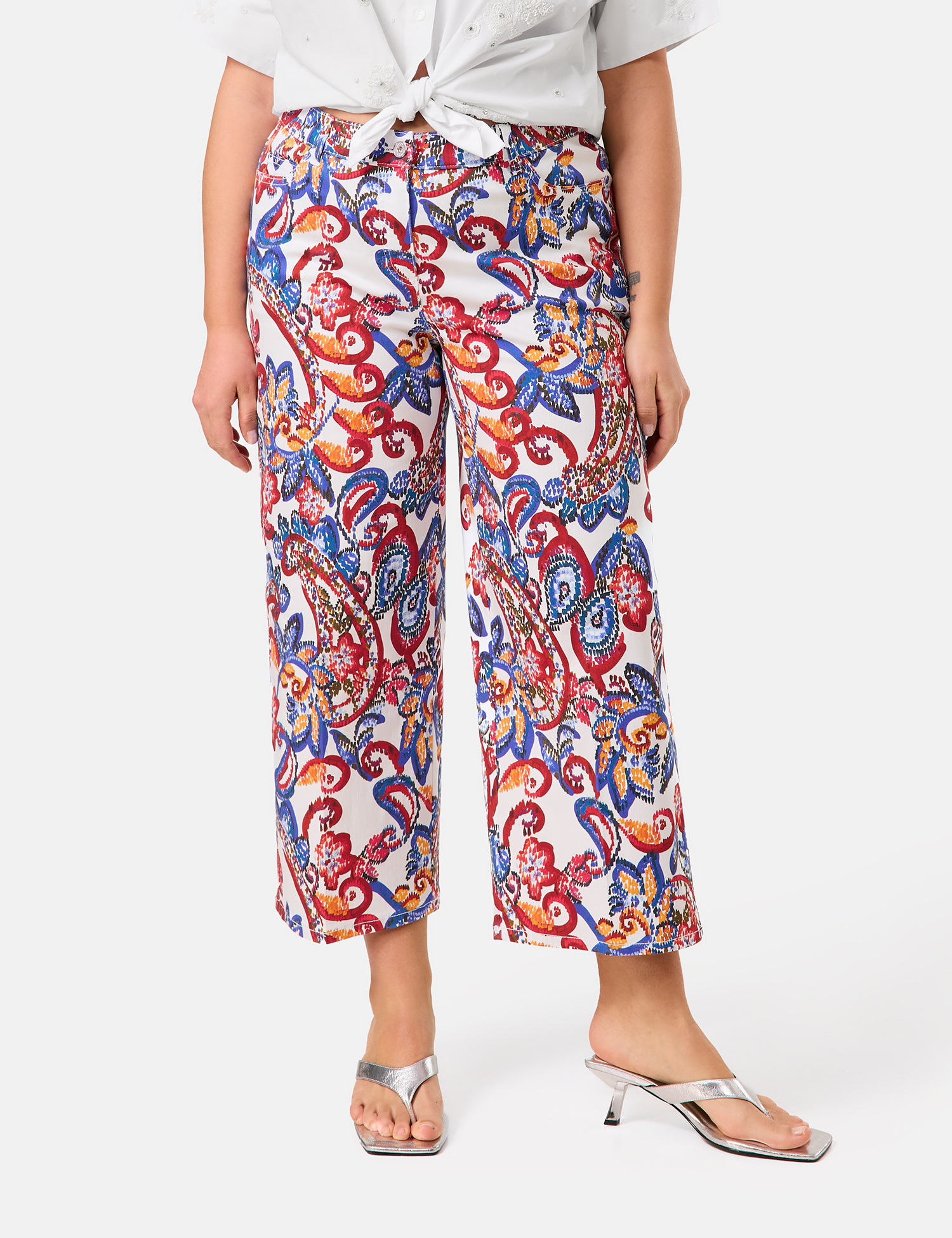 Weite 3/4 Hose mit Pailey-Print Lotta