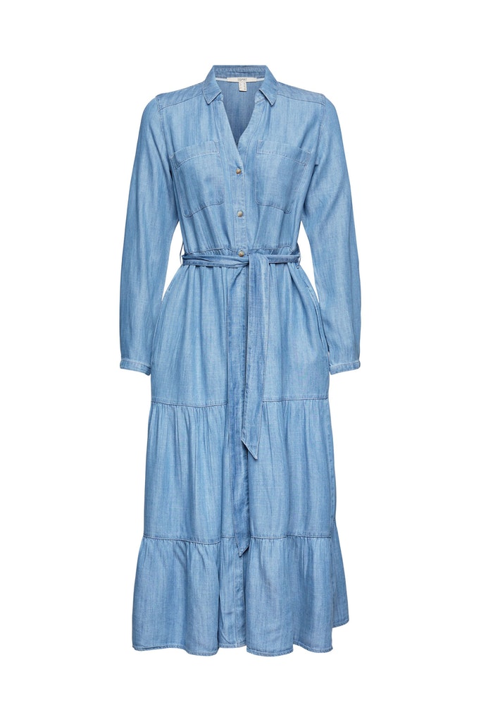 Aus TENCEL™: Kleid in Denim-Optik