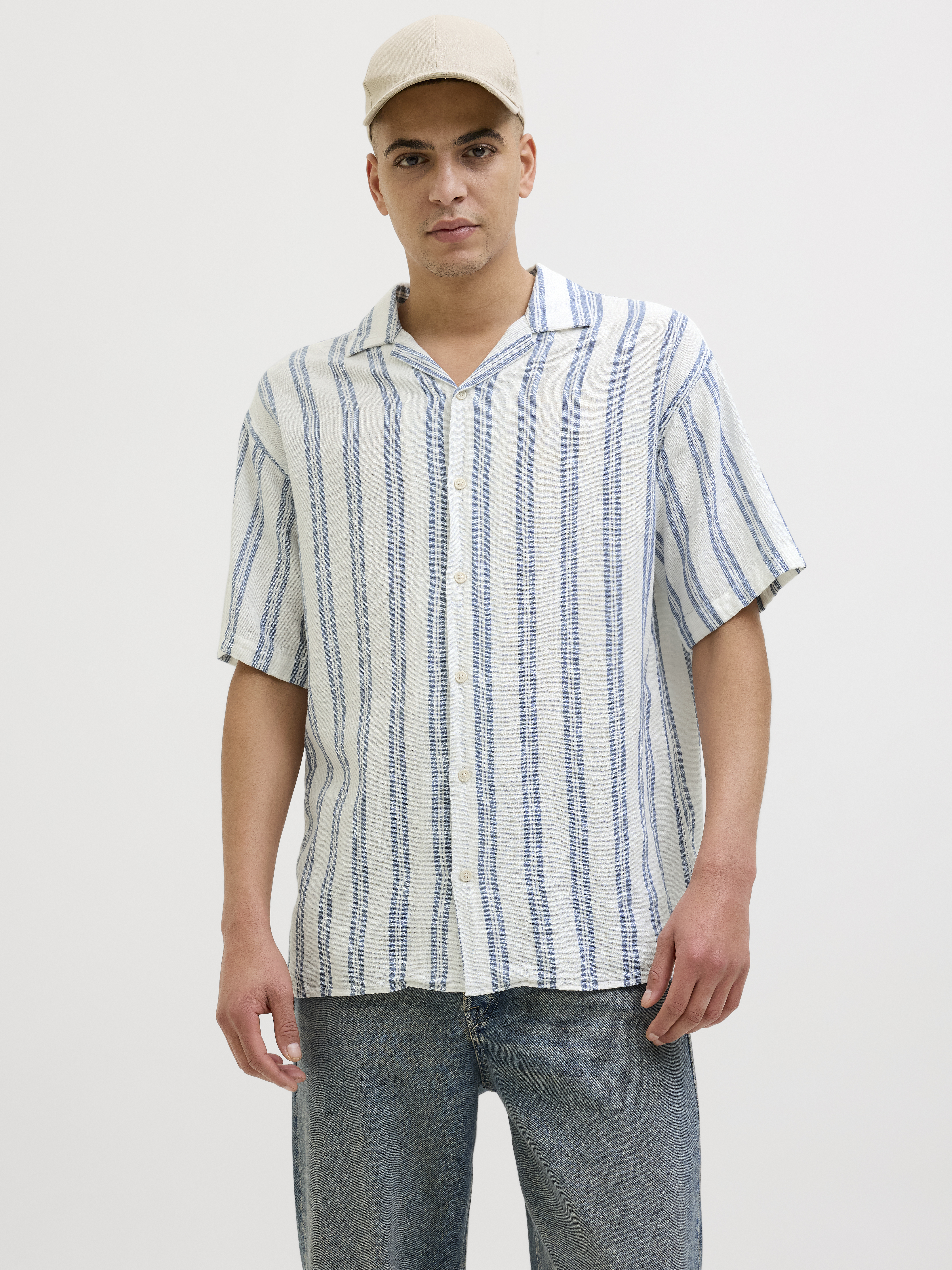 JJEENZO STRIPE RESORT SHIRT SS SN