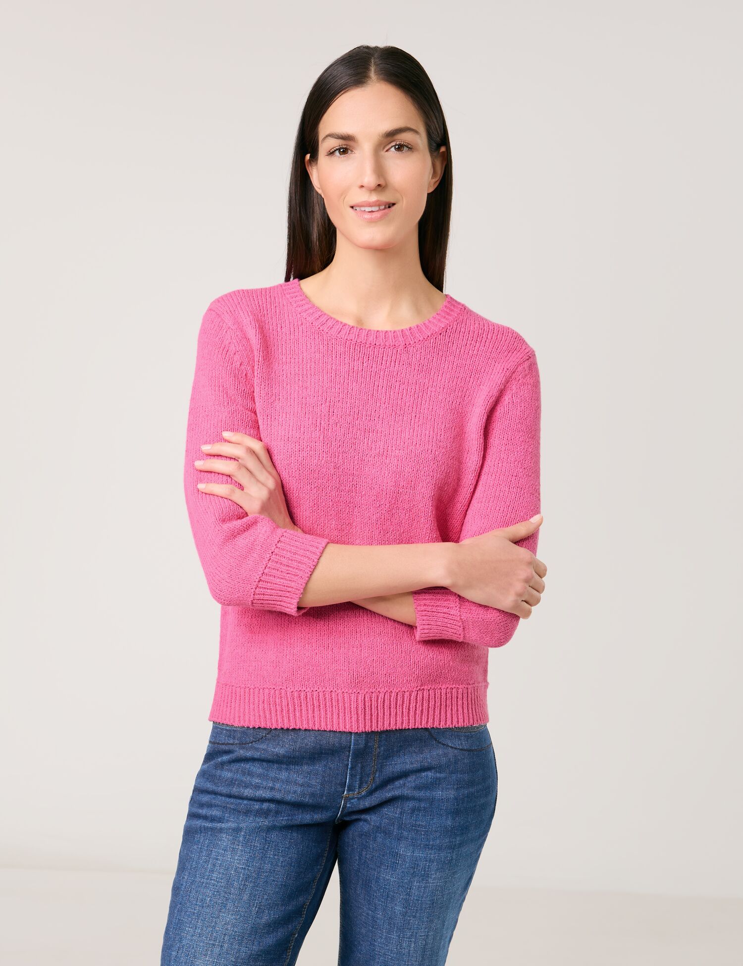 3/4 Arm Pullover aus Baumwoll-Mix