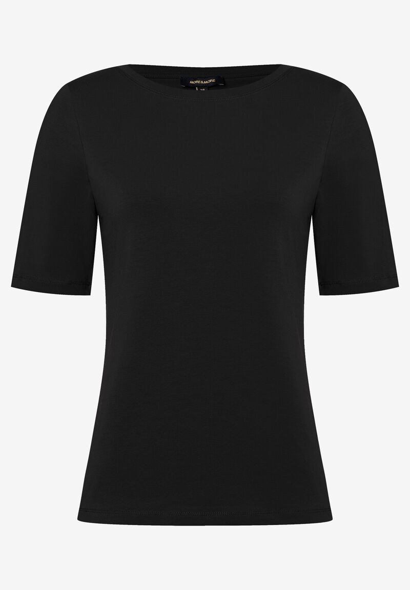 T-Shirt mit U-Boot Ausschnitt  schwarz  Sommer-Kollektion