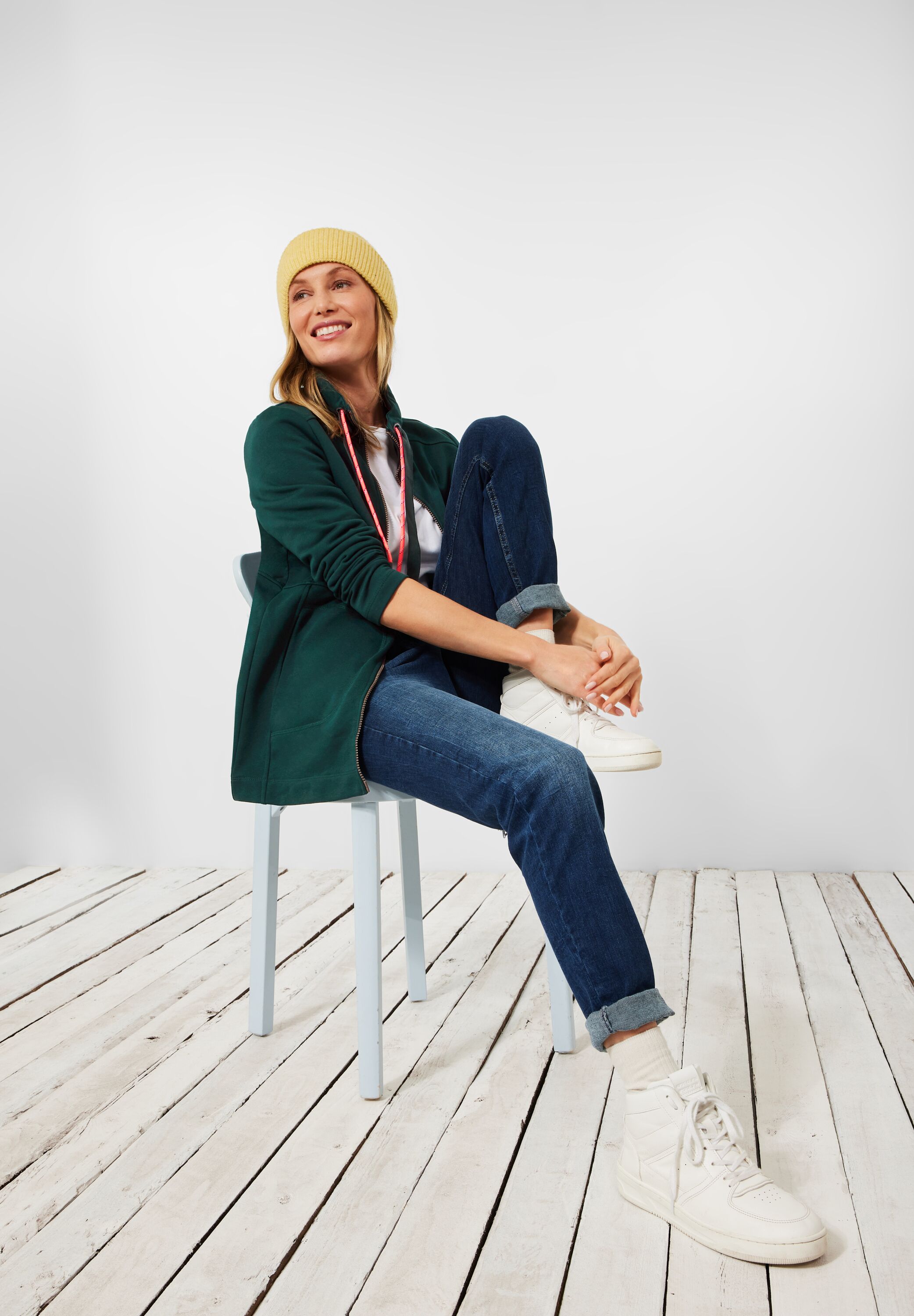 Lange Sweatjacke