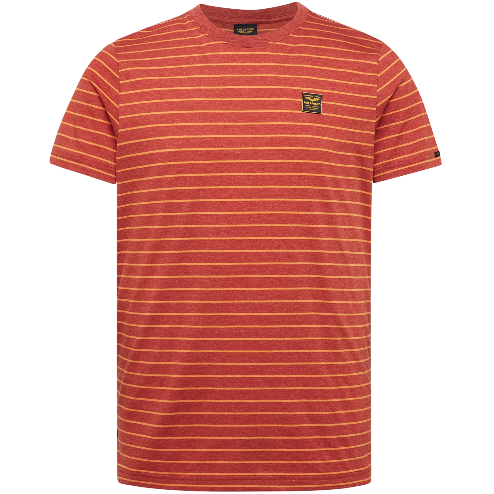 Short sleeve r-neck yd melange striped jersey