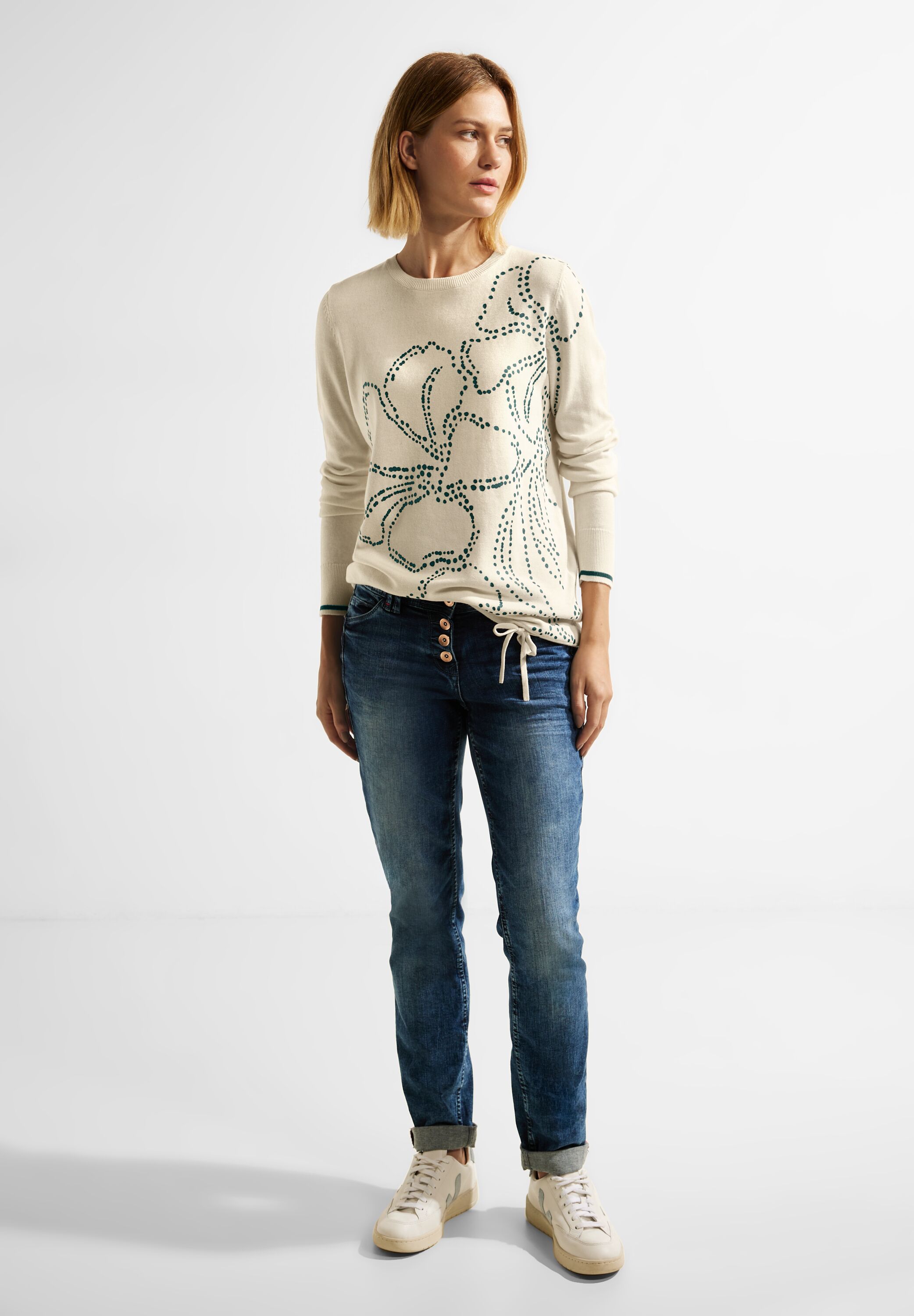 Strickpullover mit Partprint