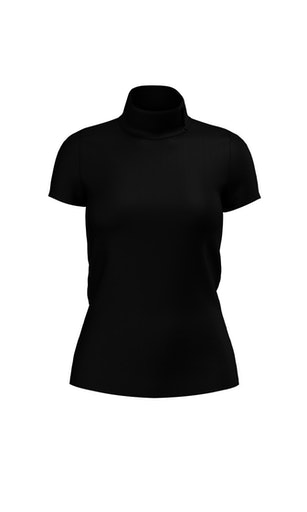 Jersey-T-Shirt mit Rollkragen