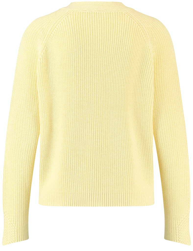 Gerippte Strickjacke GOTS
