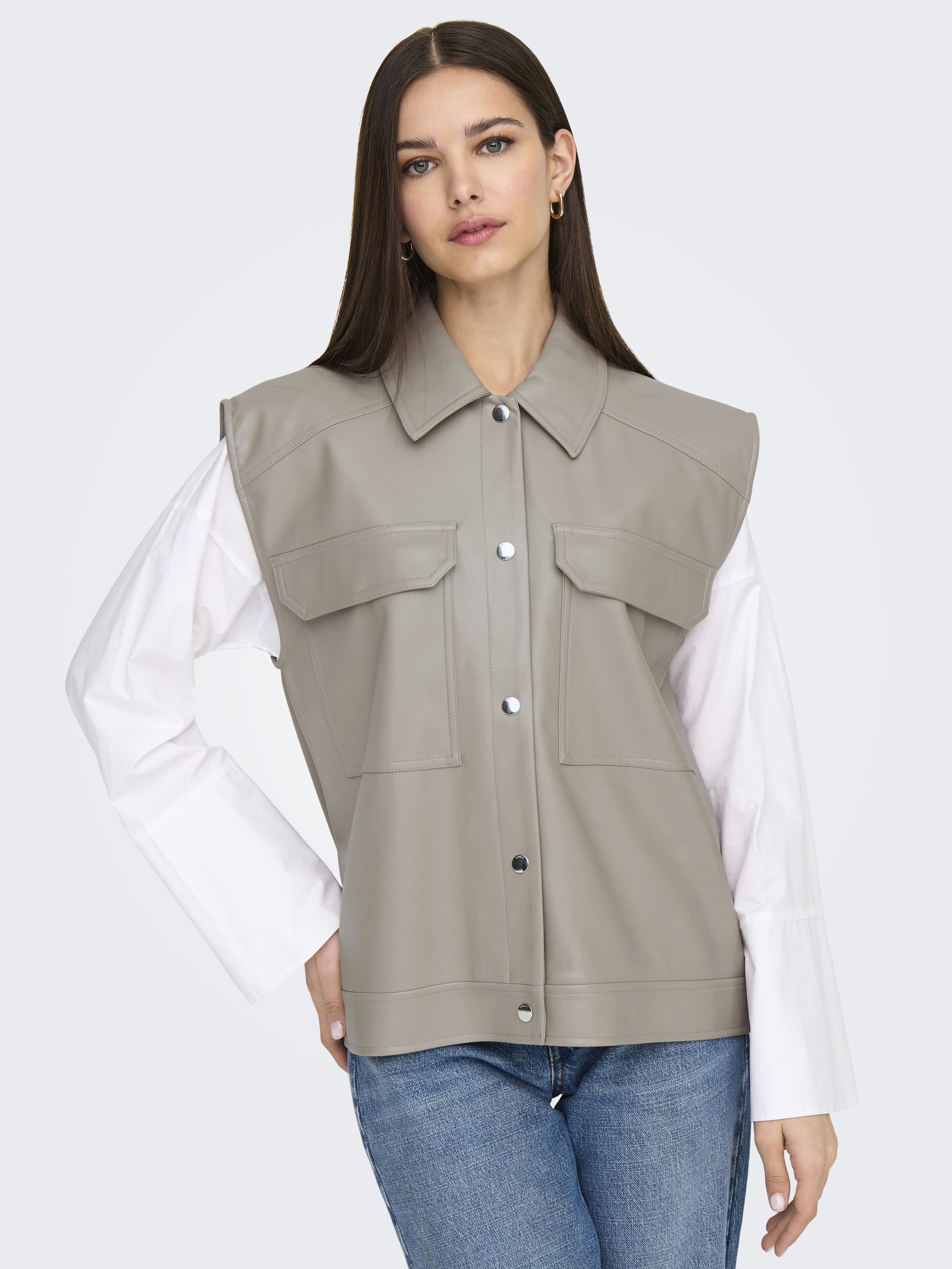 ONLSARAMY FAUX LEATHER WAISTCOAT OY OTW