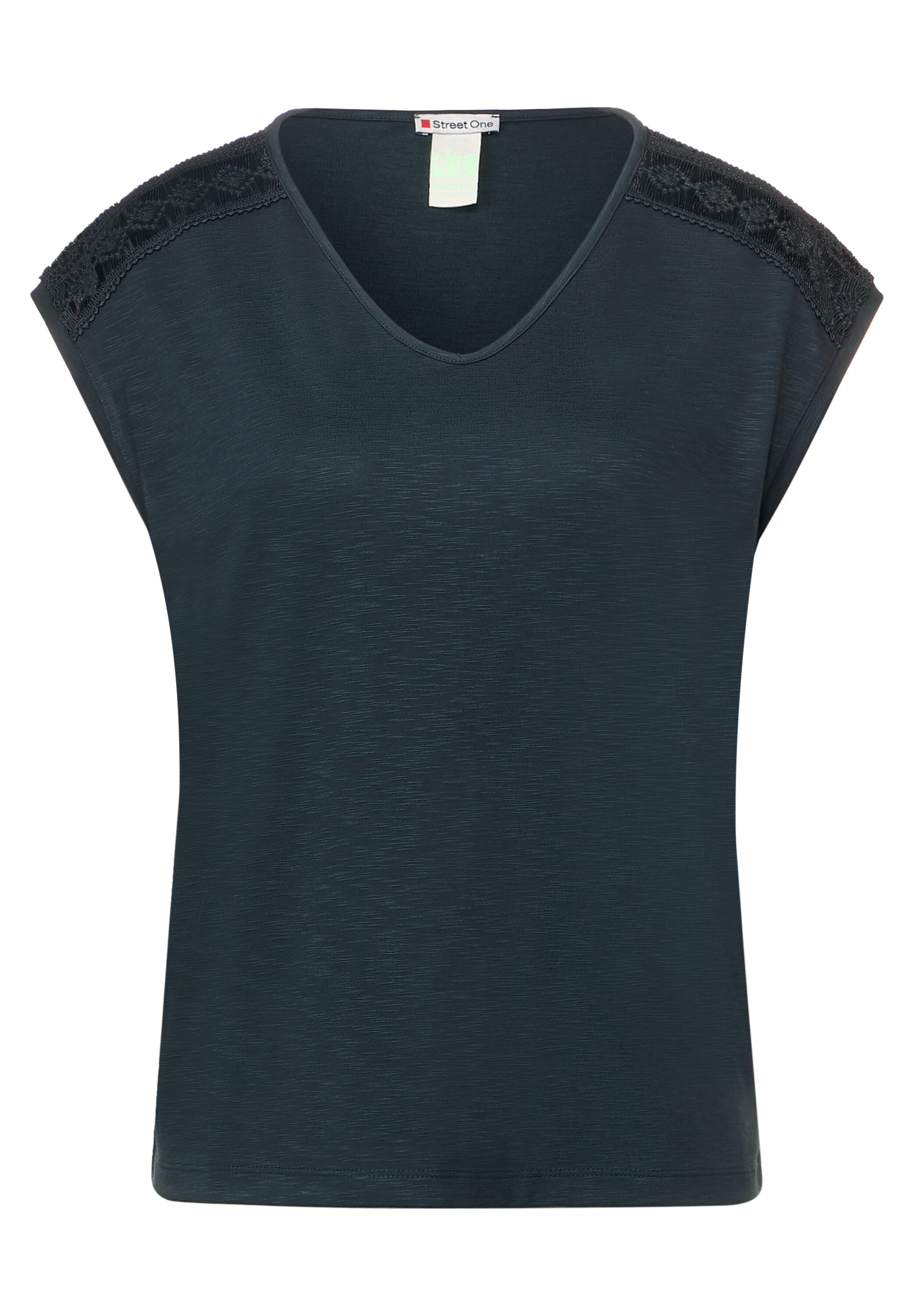 Shirt mit Spitzenschultern