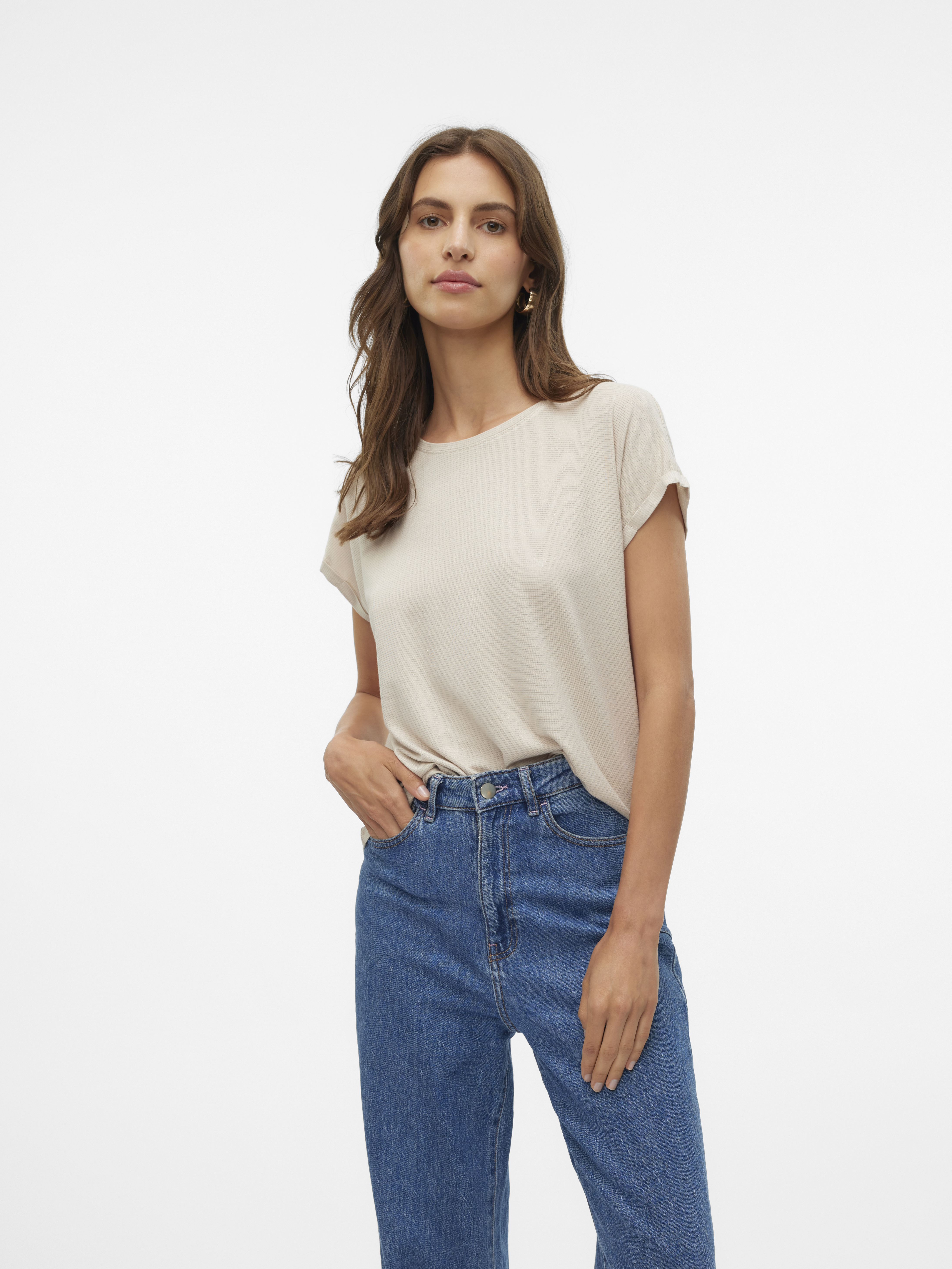 VMLAVA GLITTER SS TOP STRIPE GA JRS NOOS