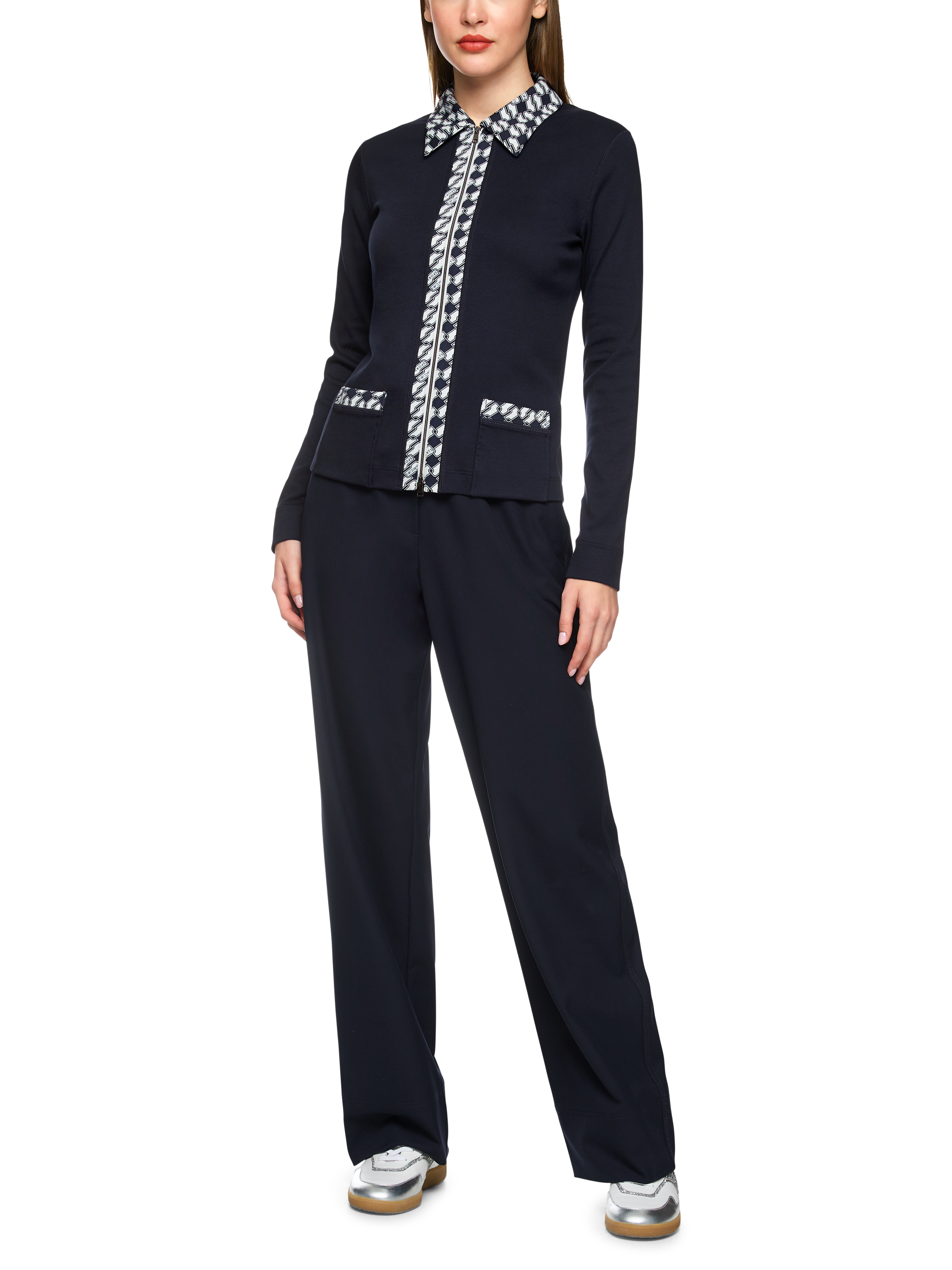 Jersey-Jacke mit Cube-Print-Details