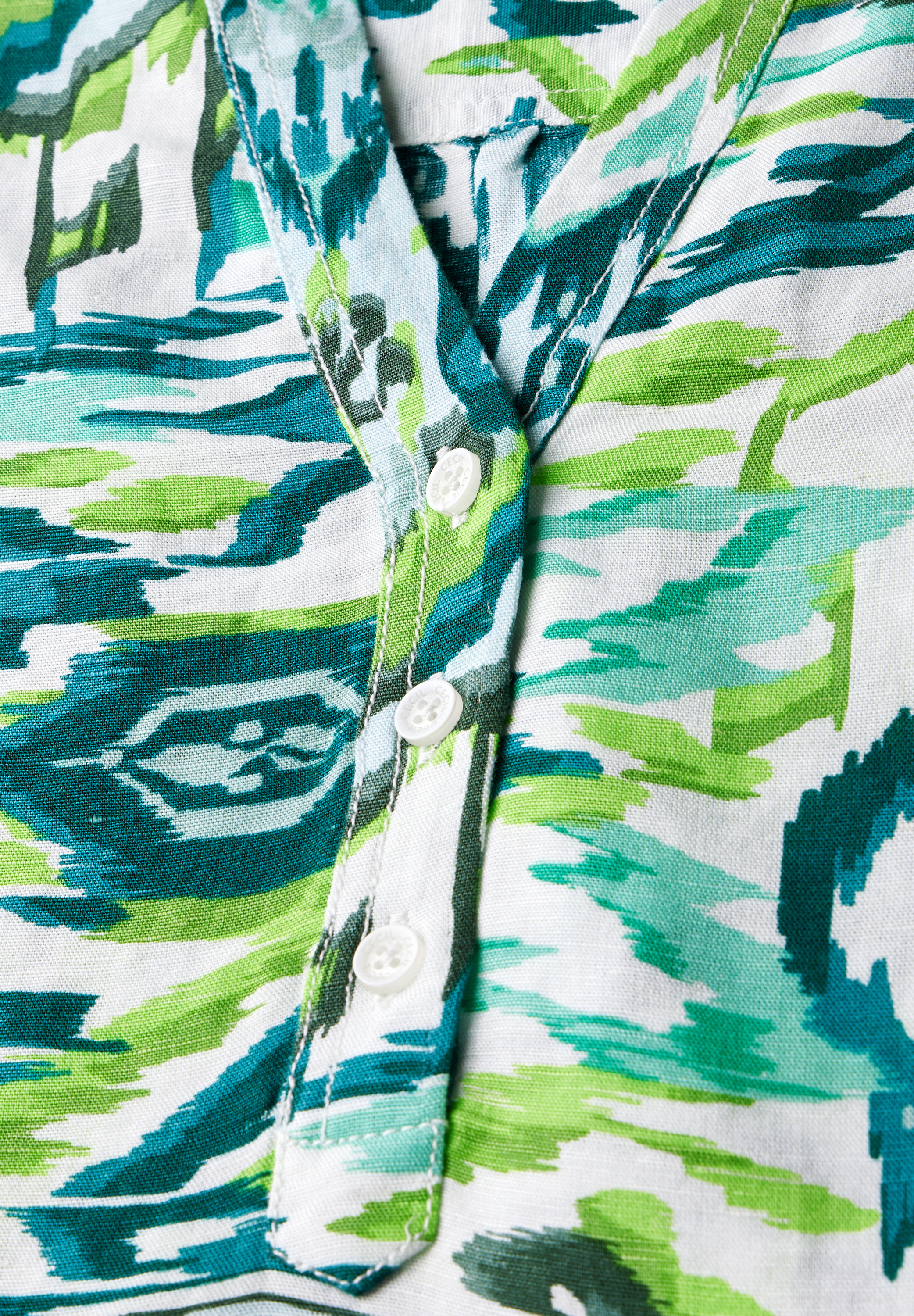 Gemusterte Leinenmix-Bluse