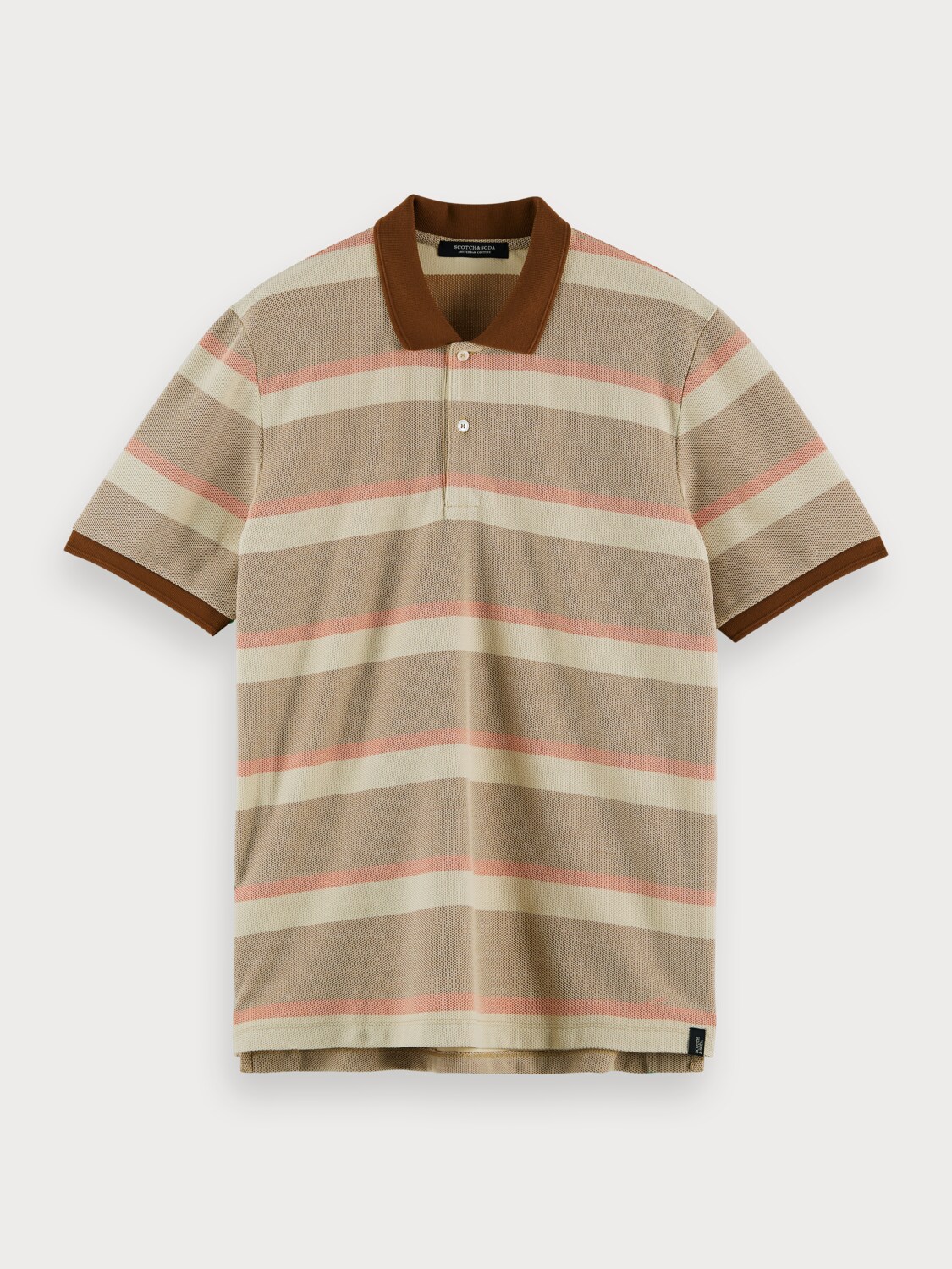 Striped cotton-pique polo