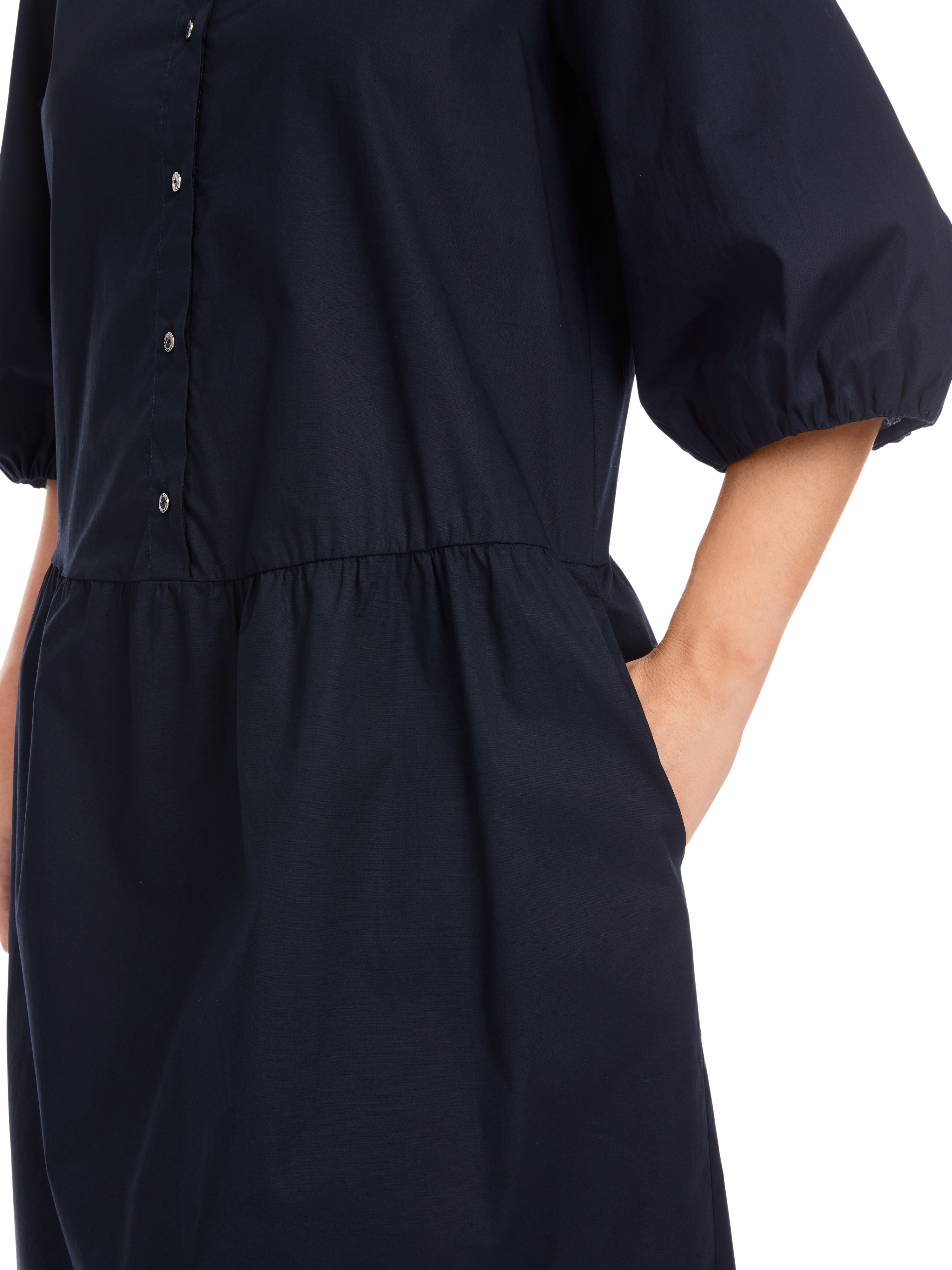 Uni Hemdblusenkleid in Baumwolle