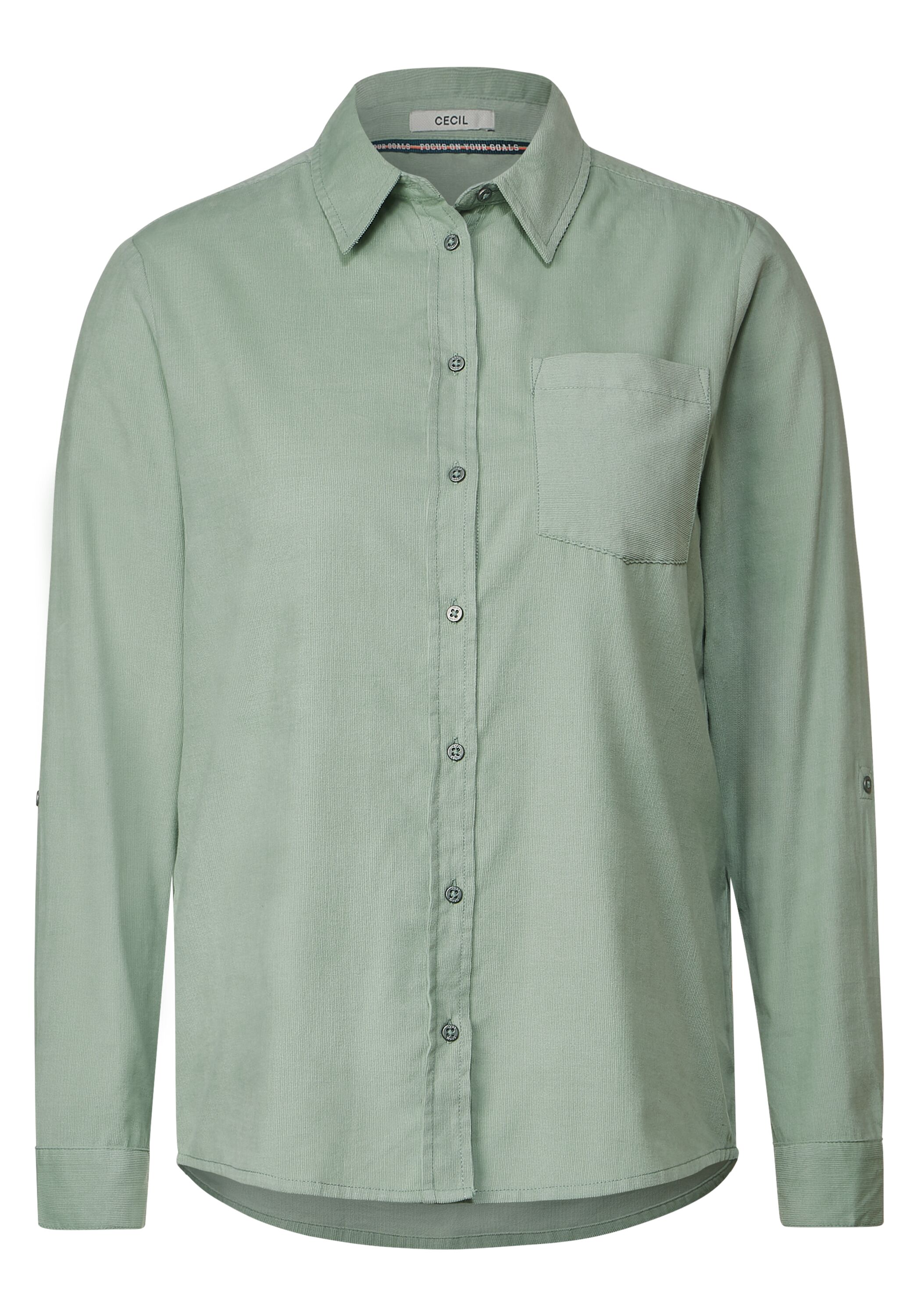 Cordbluse mit Hemdkragen