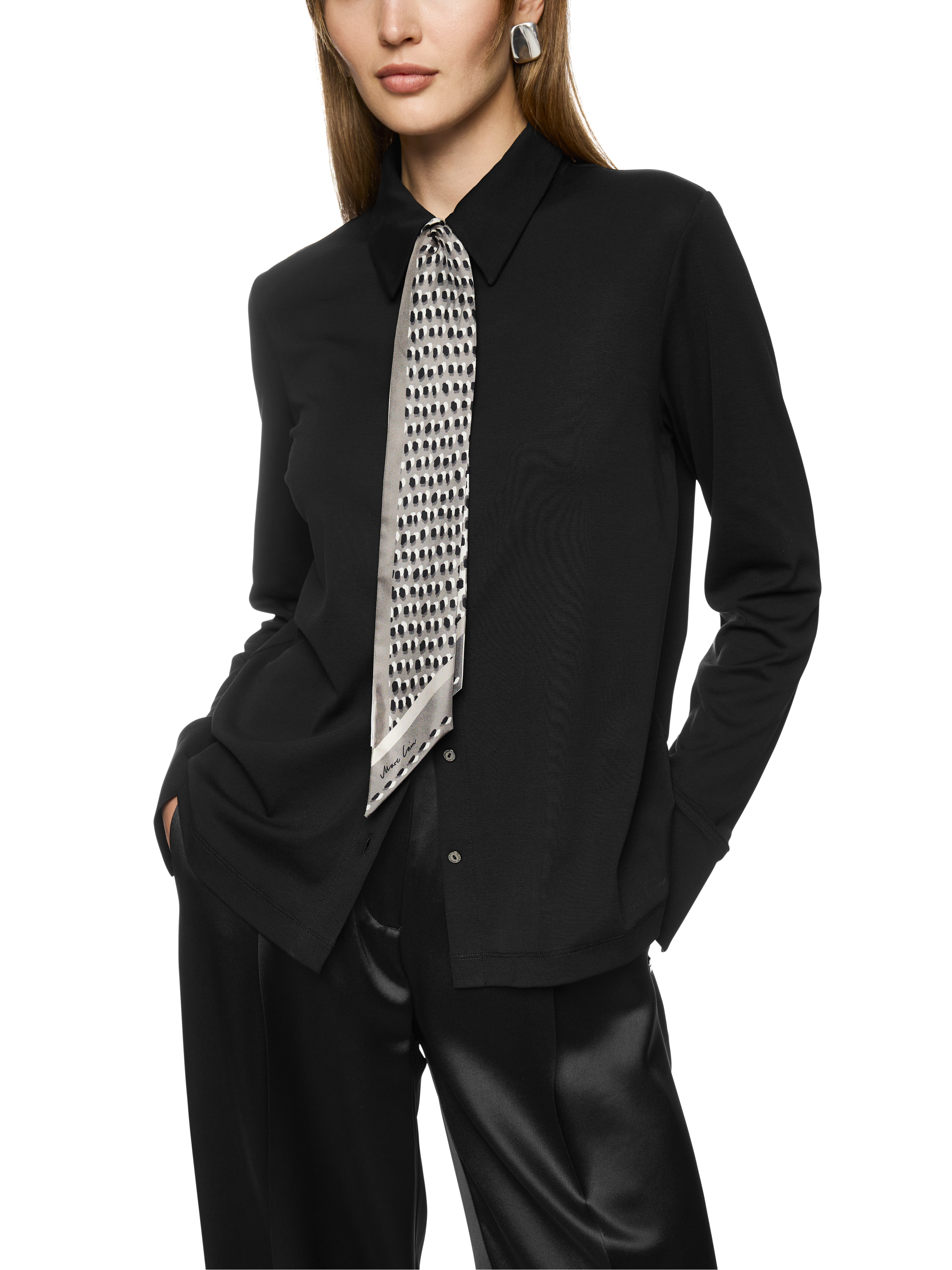 Schmaler Seidenschal mit Print