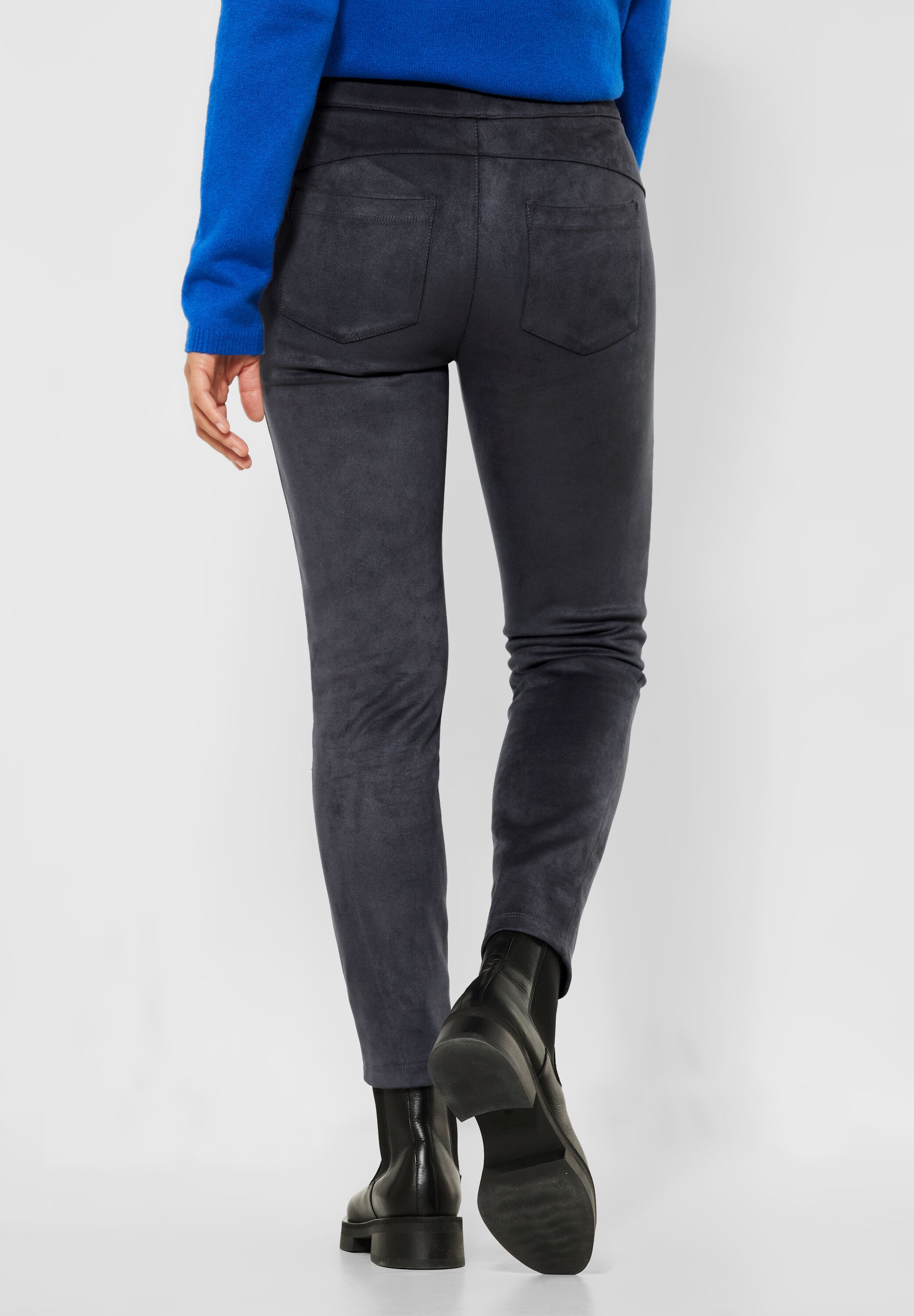 Skinny Fit Velours Hose